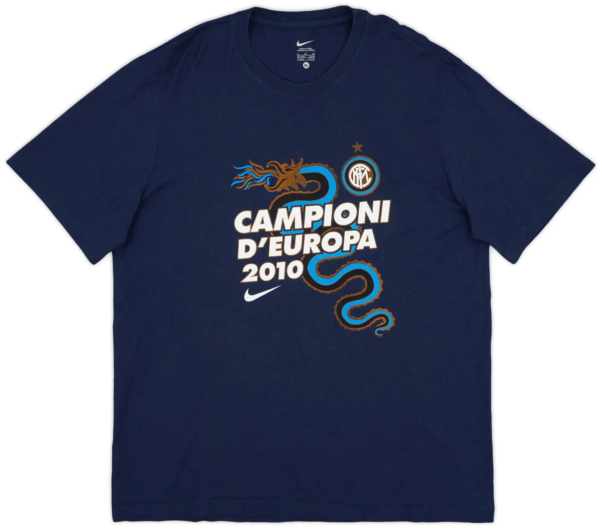 2010-11 Inter Milan 'Campioni D'Europa' Nike Graphic Tee - 8/10 - (XL)