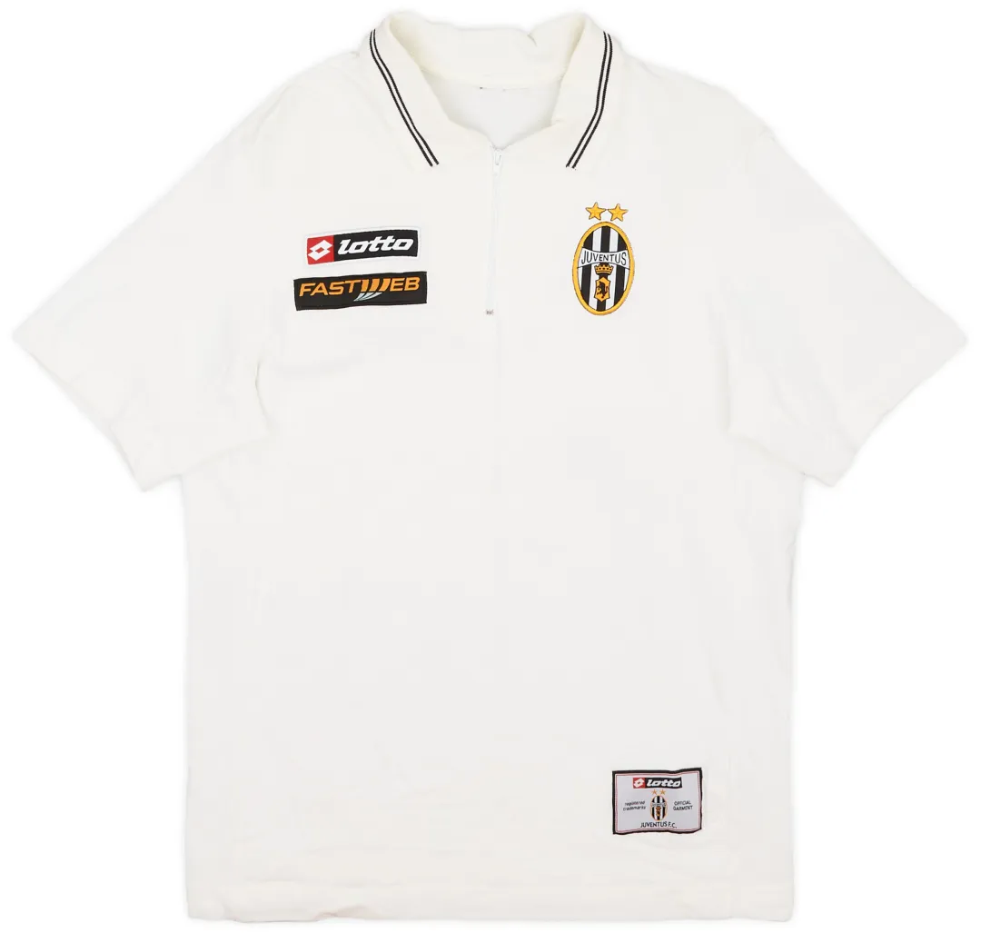 2001-02 Juventus Lotto 1/4 Zip Polo Shirt - 9/10 - (M
