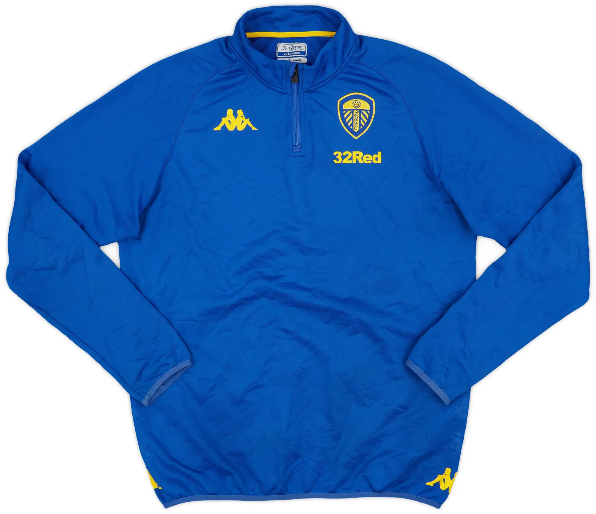 2019-20 Leeds United Kappa 1/4 Zip Training Top - 8/10 - (XL)