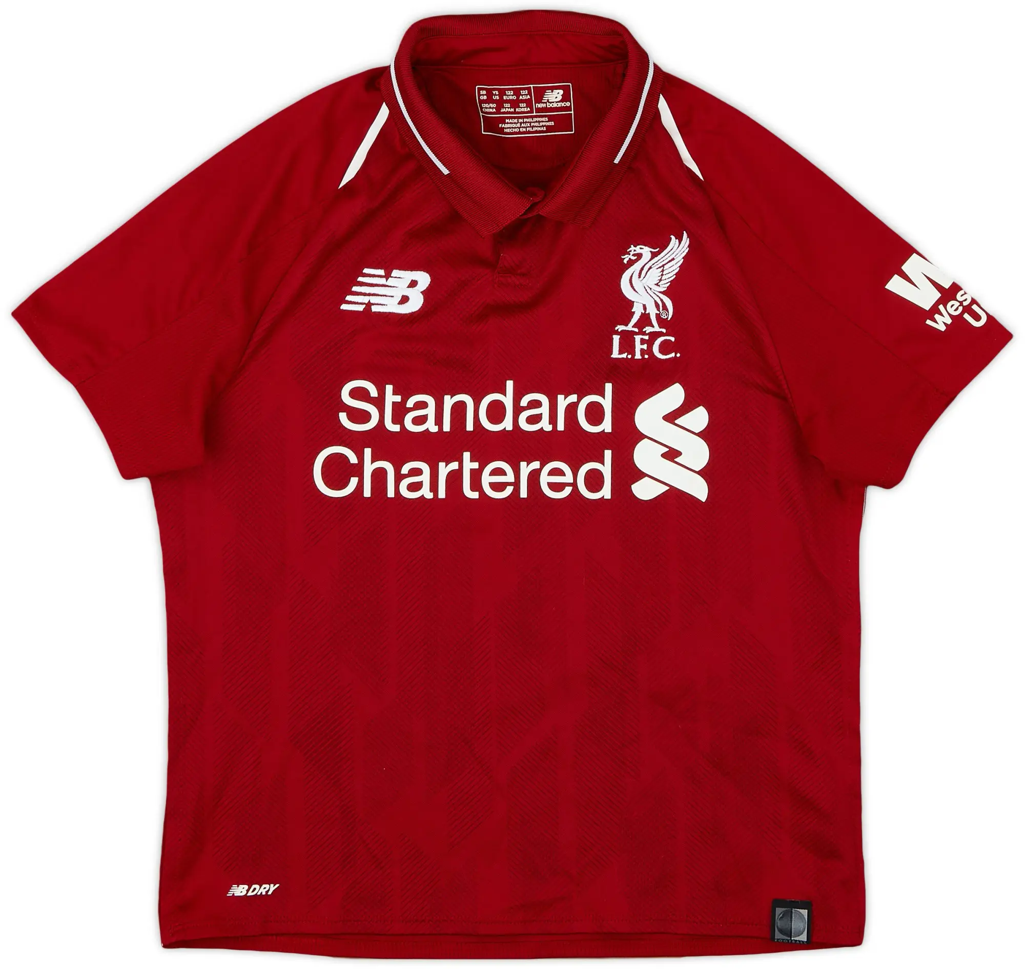 NewBalance 2018-19 Liverpool Home Shirt - 9/10 - (S.Boys)
