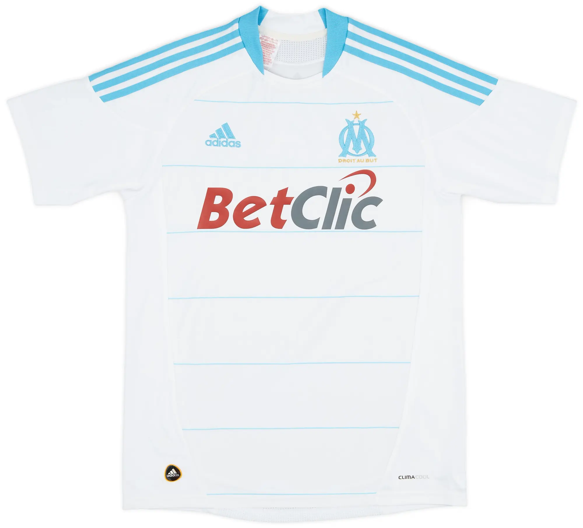 adidas 2010-11 Olympique Marseille Home Shirt - 9/10 - (XL.Boys)