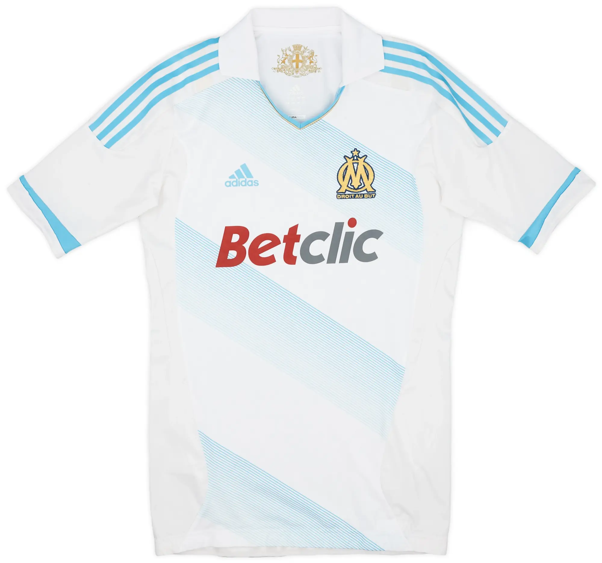 adidas 2011-12 Olympique Marseille Player Issue TechFit Home Shirt - 5/10 - (XL)