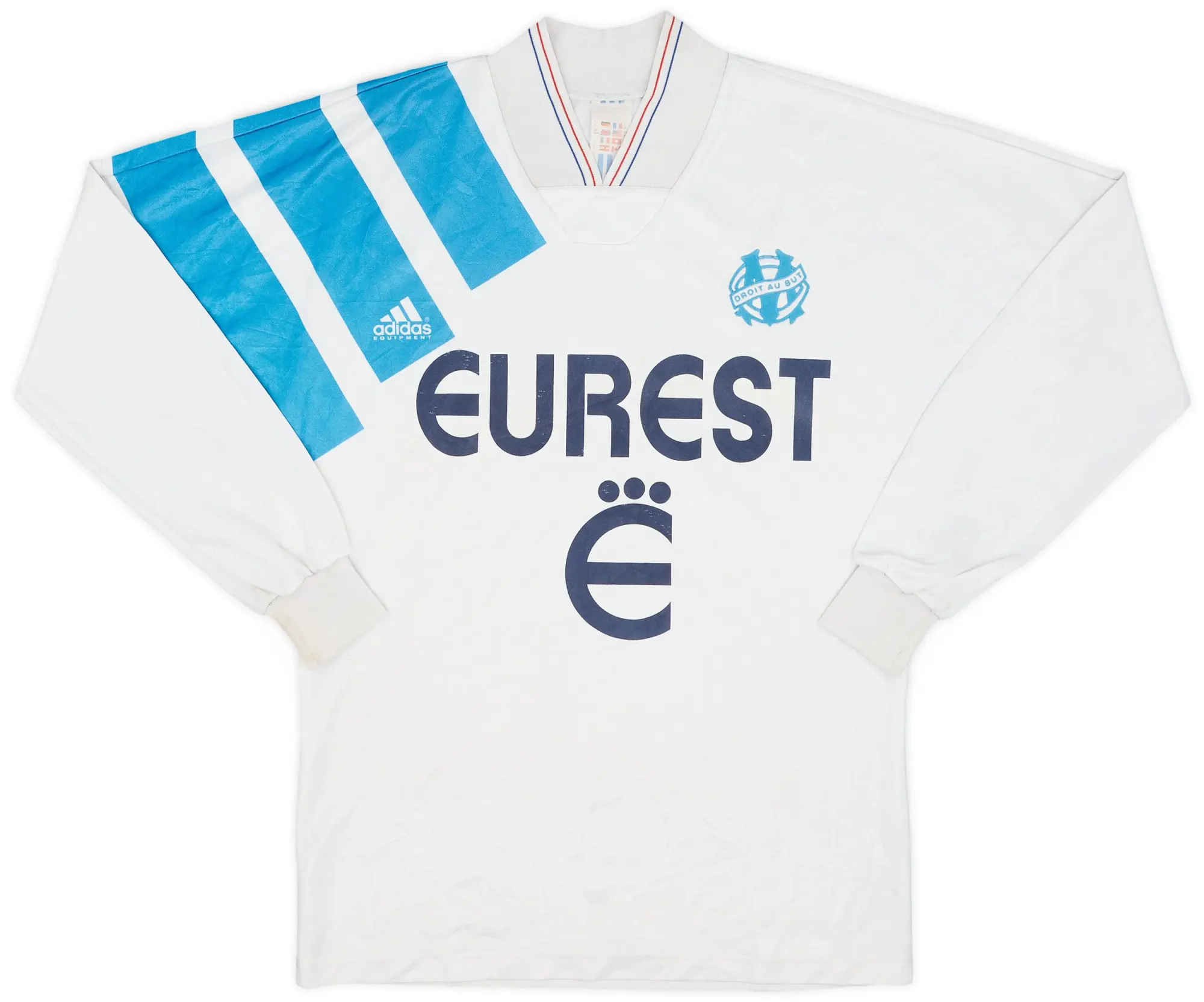 adidas 1993-94 Olympique Marseille Home L/S Shirt - 6/10 - (S)