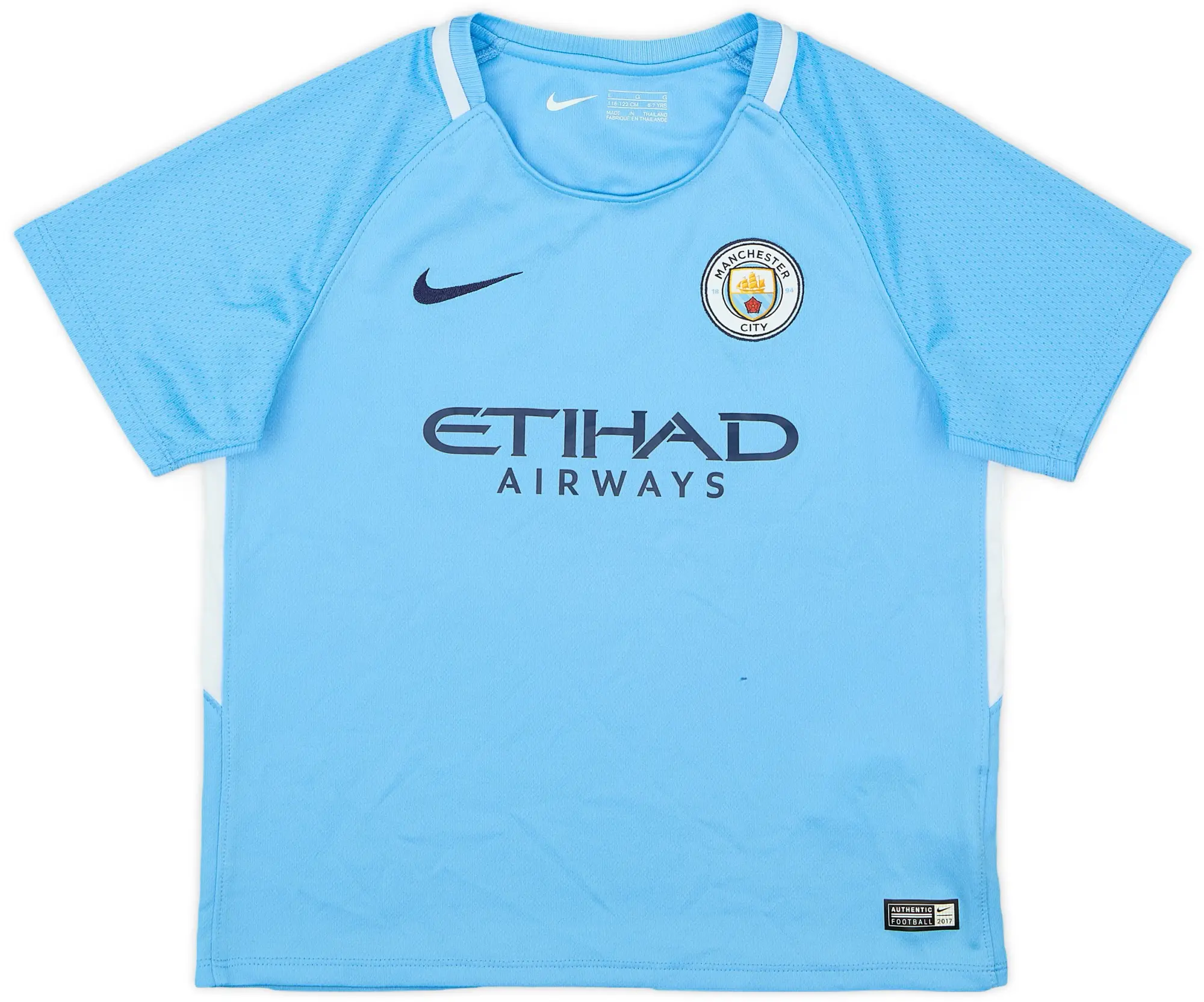 Nike 2017-18 Manchester City Home Shirt - 8/10 - (6-7 Years)