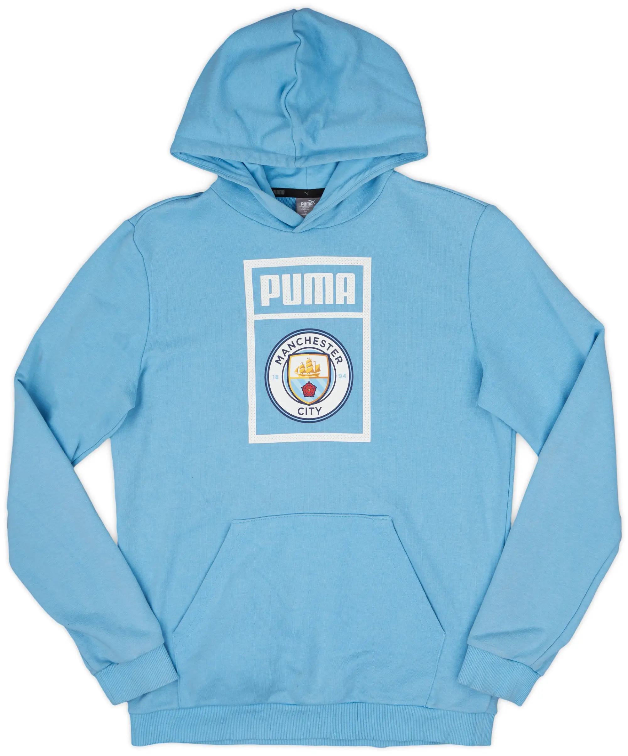 2019-20 Manchester City Puma Hooded Sweat Top - 6/10 - (XL.Boys)