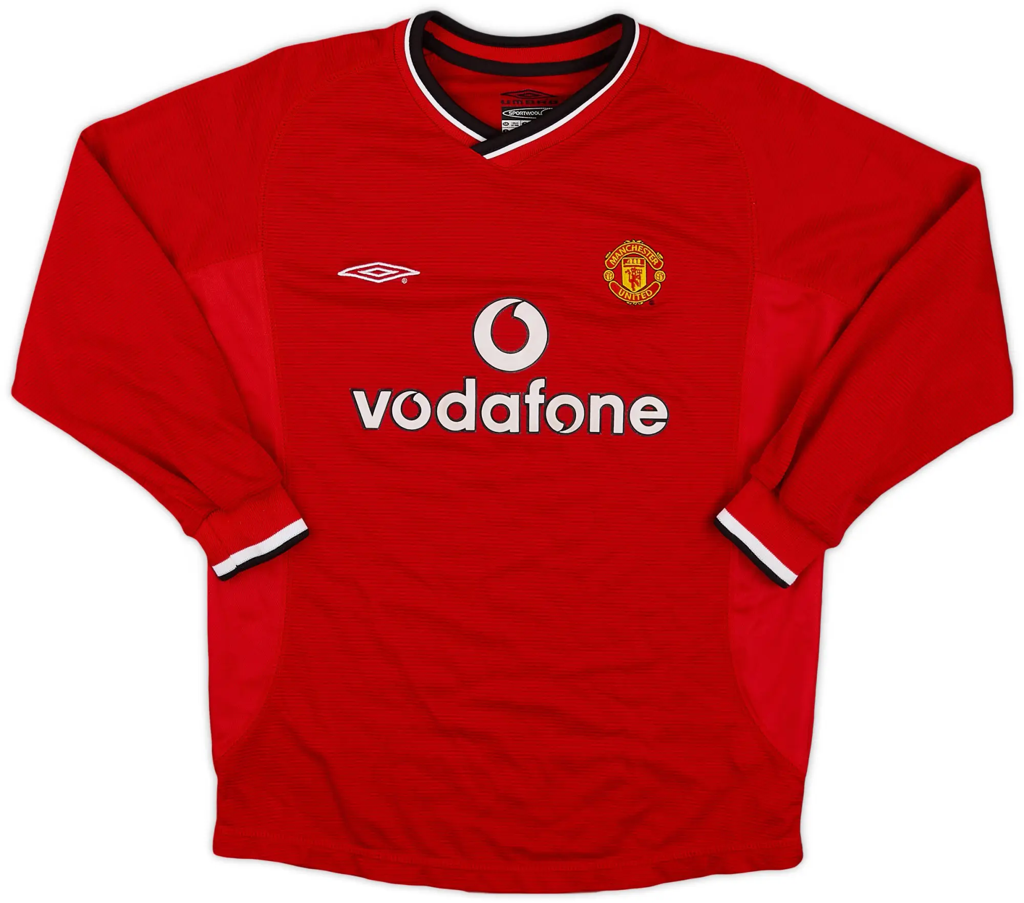Umbro 2000-02 Manchester United Home L/S Shirt - 7/10 - (M.Boys)