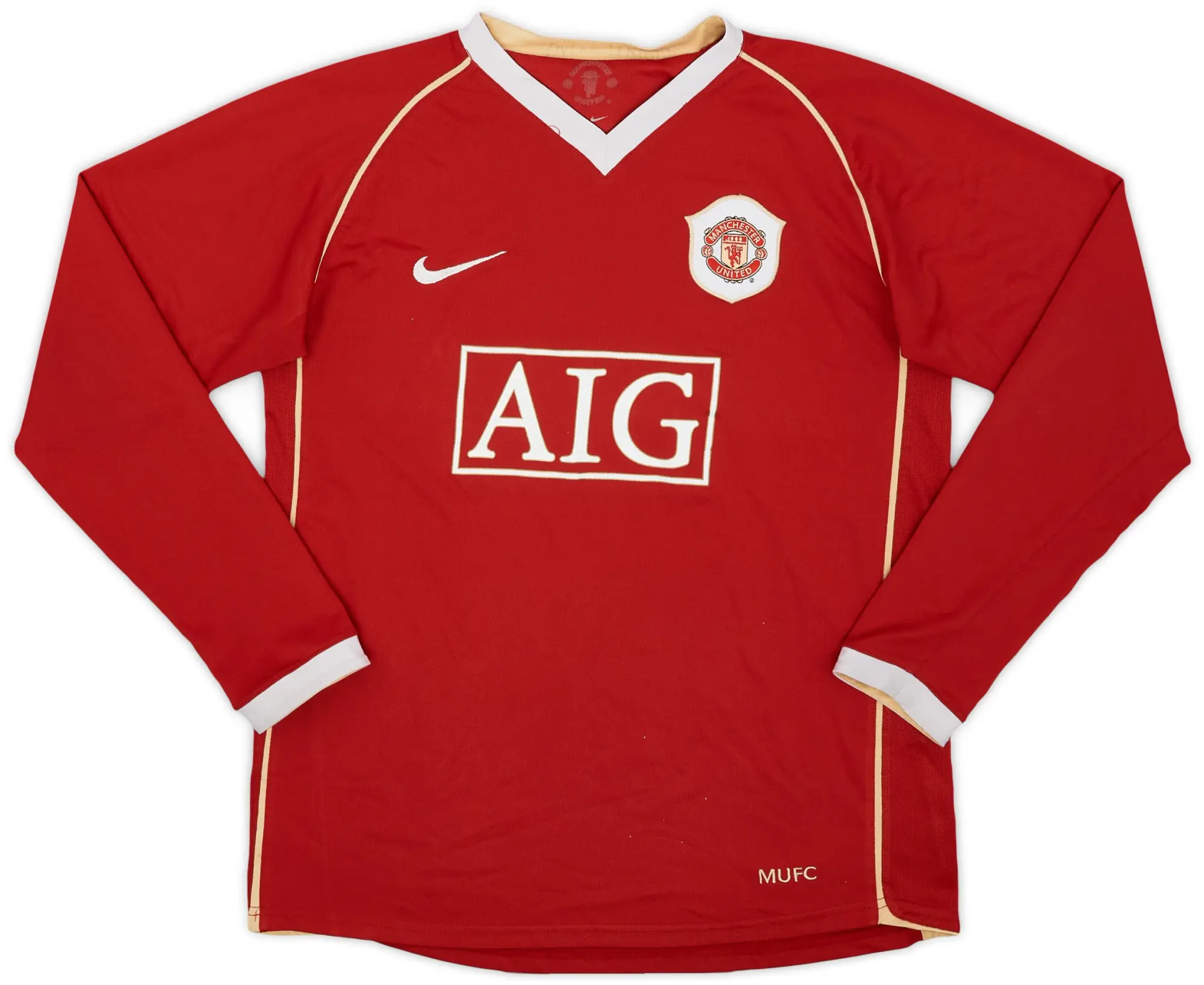 Nike 2006-07 Manchester United Home L/S Shirt - 6/10 - (XL.Boys)