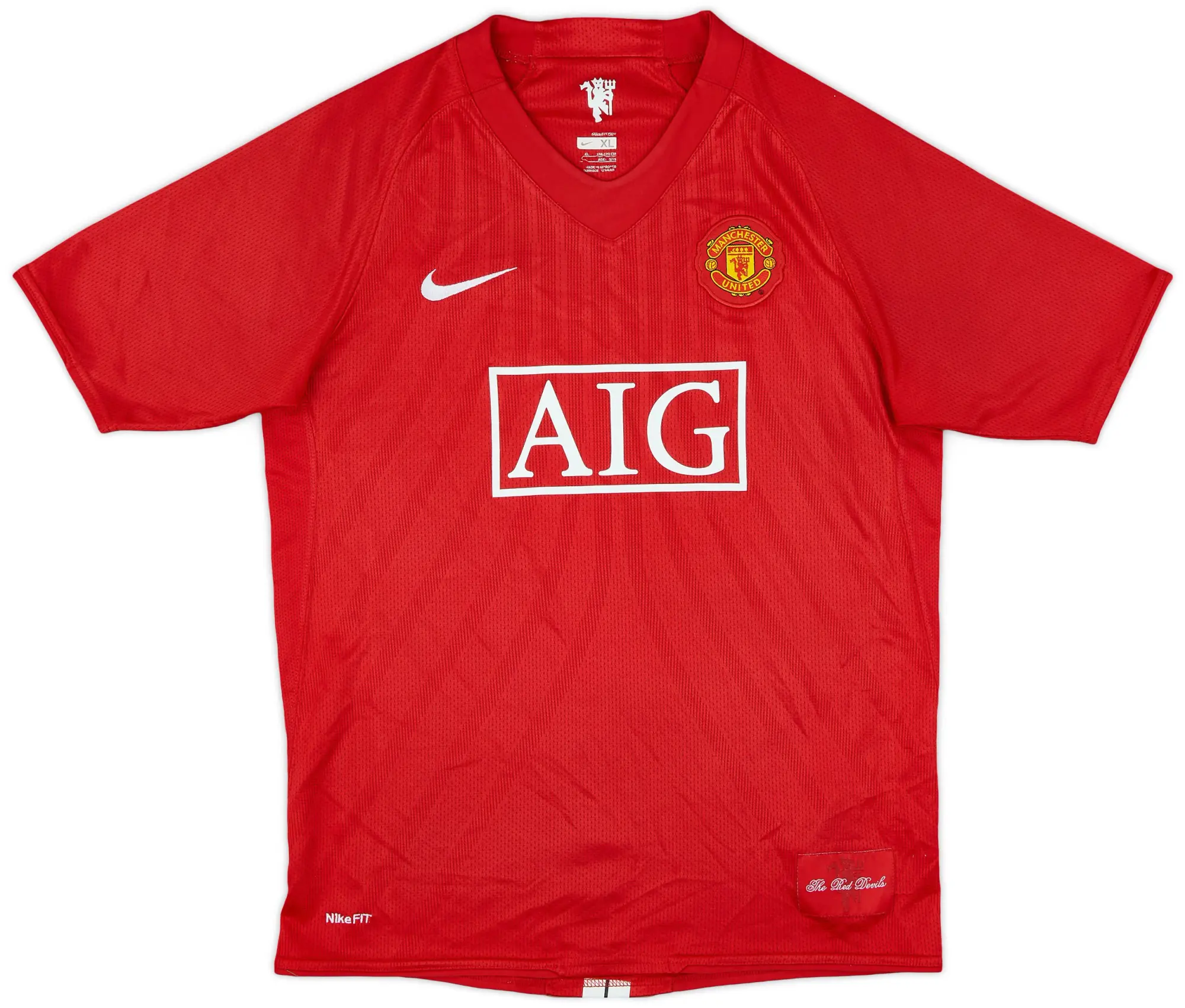 Nike 2007-09 Manchester United Home Shirt - 9/10 - (XL.Boys)