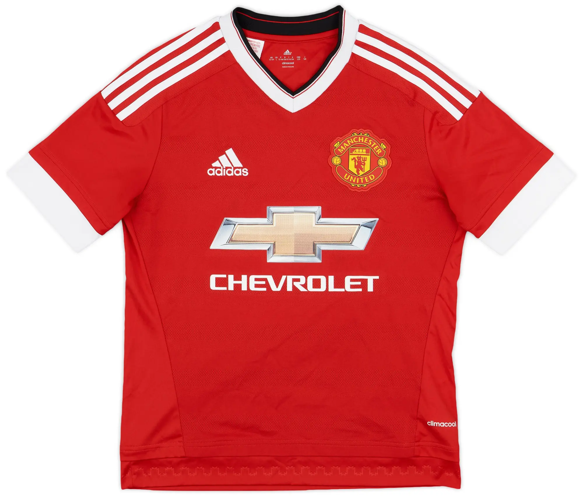adidas 2015-16 Manchester United Home Shirt - 7/10 - (L.Boys)