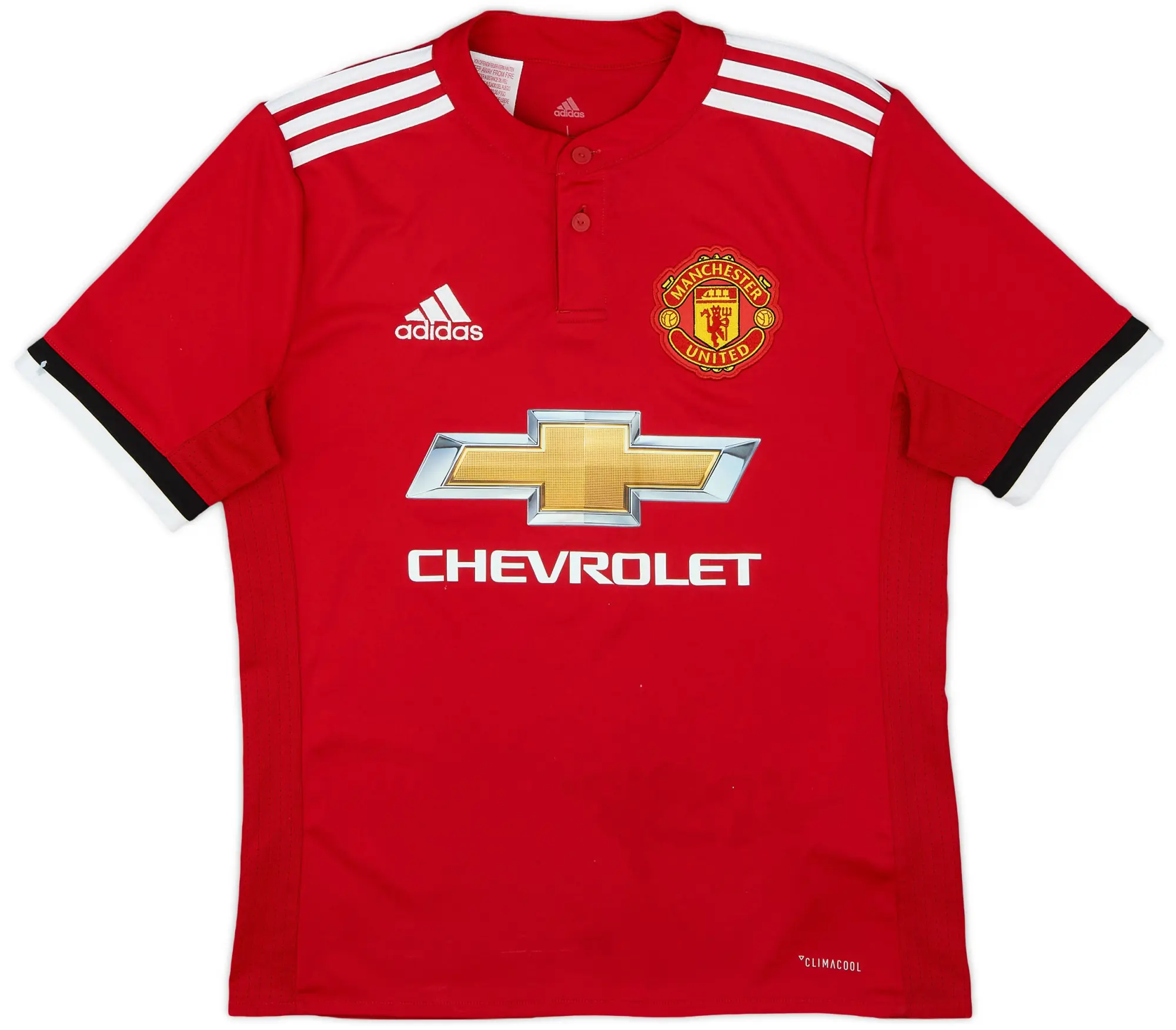 adidas 2017-18 Manchester United Home Shirt - 7/10 - (L.Boys)