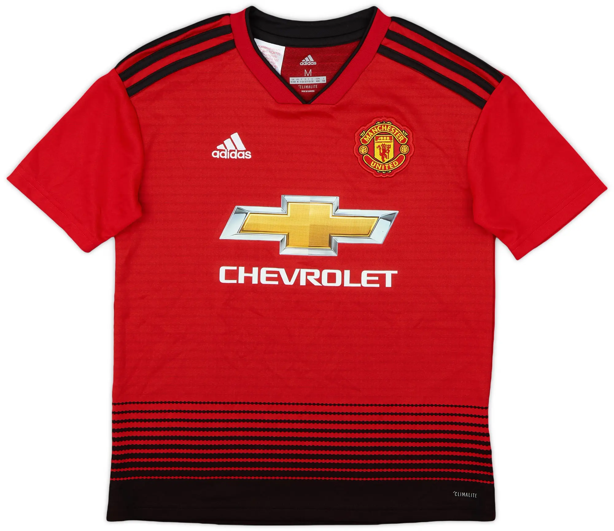 adidas 2018-19 Manchester United Home Shirt - 9/10 - (M.Boys)