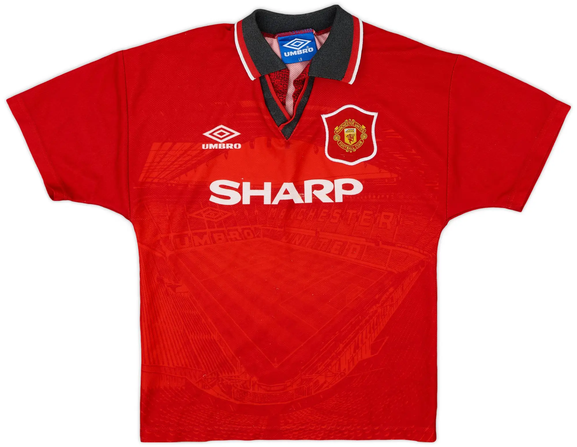 Umbro 1994-96 Manchester United Home Shirt - 8/10 - (L.Boys)