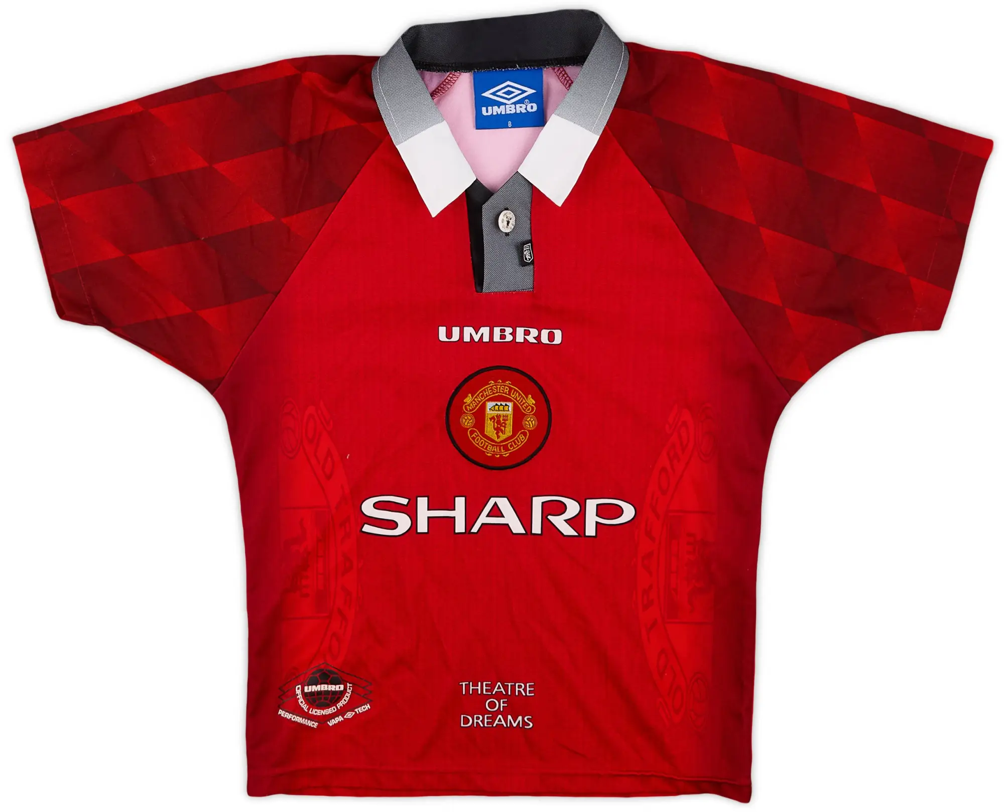 Umbro 1996-98 Manchester United Home Shirt - 9/10 - (S.Boys)