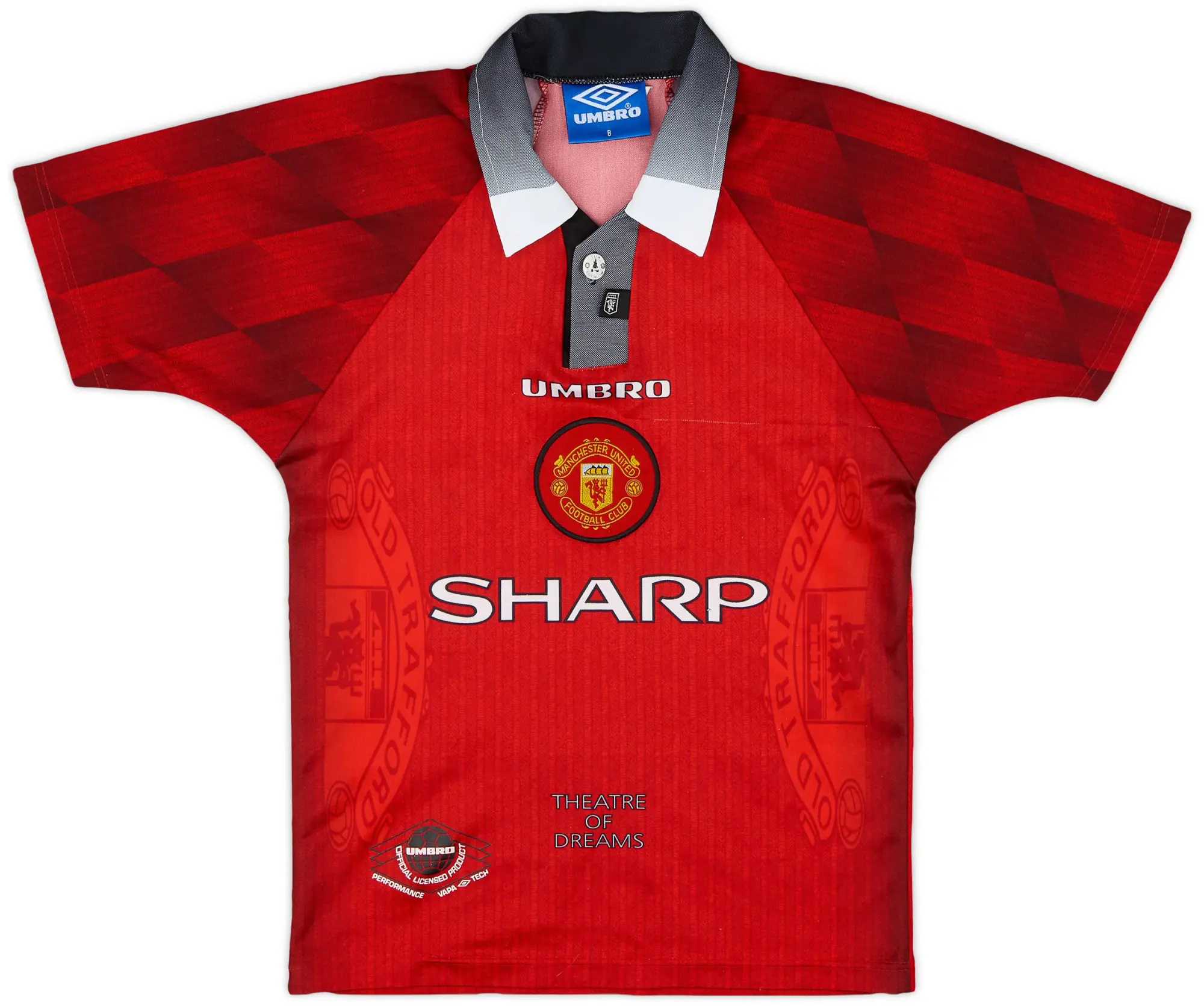 Umbro 1996-98 Manchester United Home Shirt - 8/10 - (S.Boys)