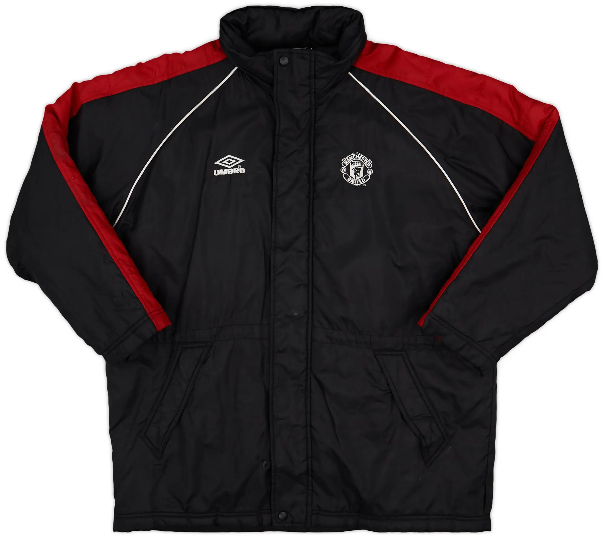 2000-01 Manchester United Umbro Padded Bench Coat - 8/10 - (L)