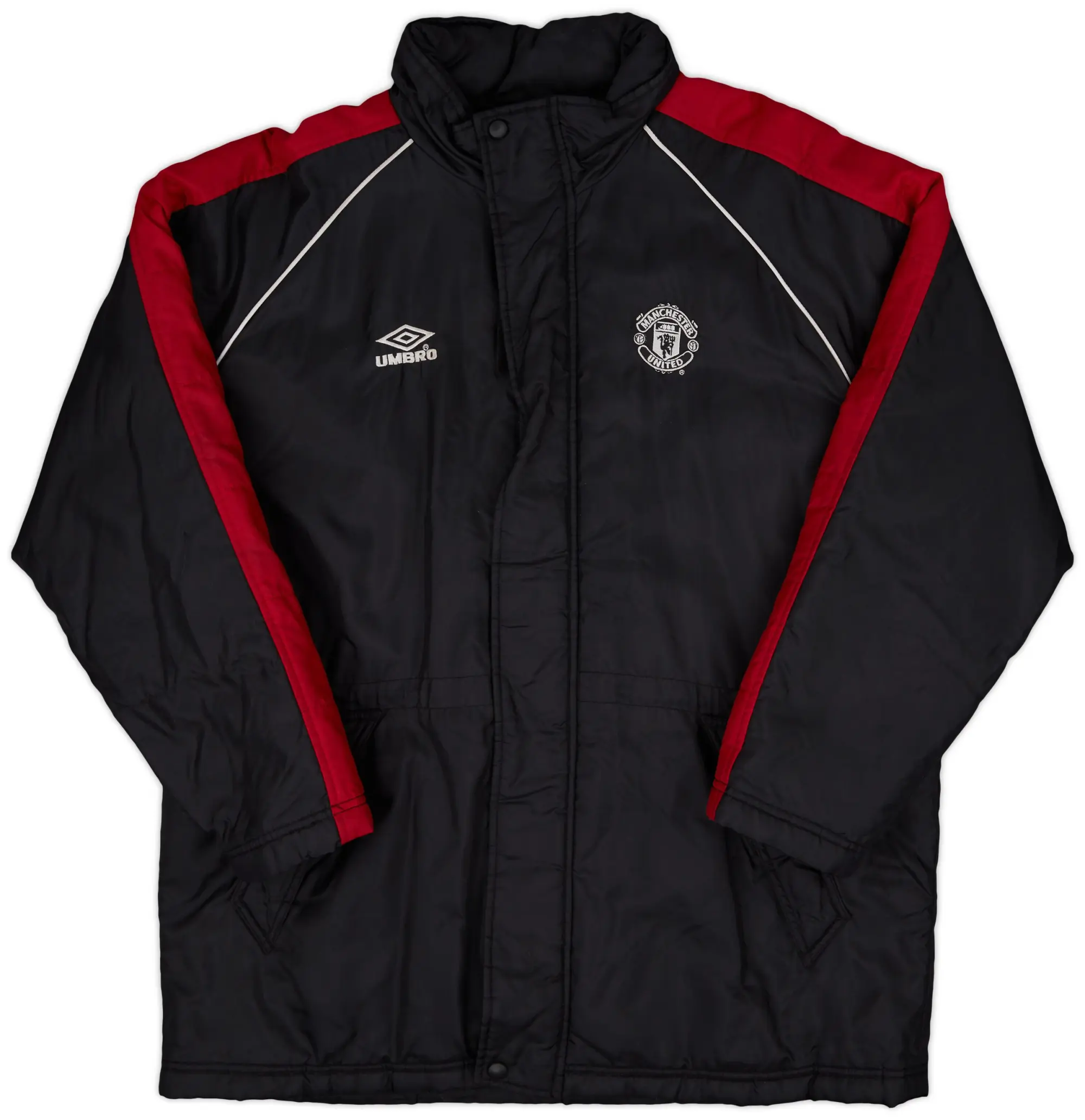 2000-01 Manchester United Umbro Padded Bench Coat - 10/10 - (L)