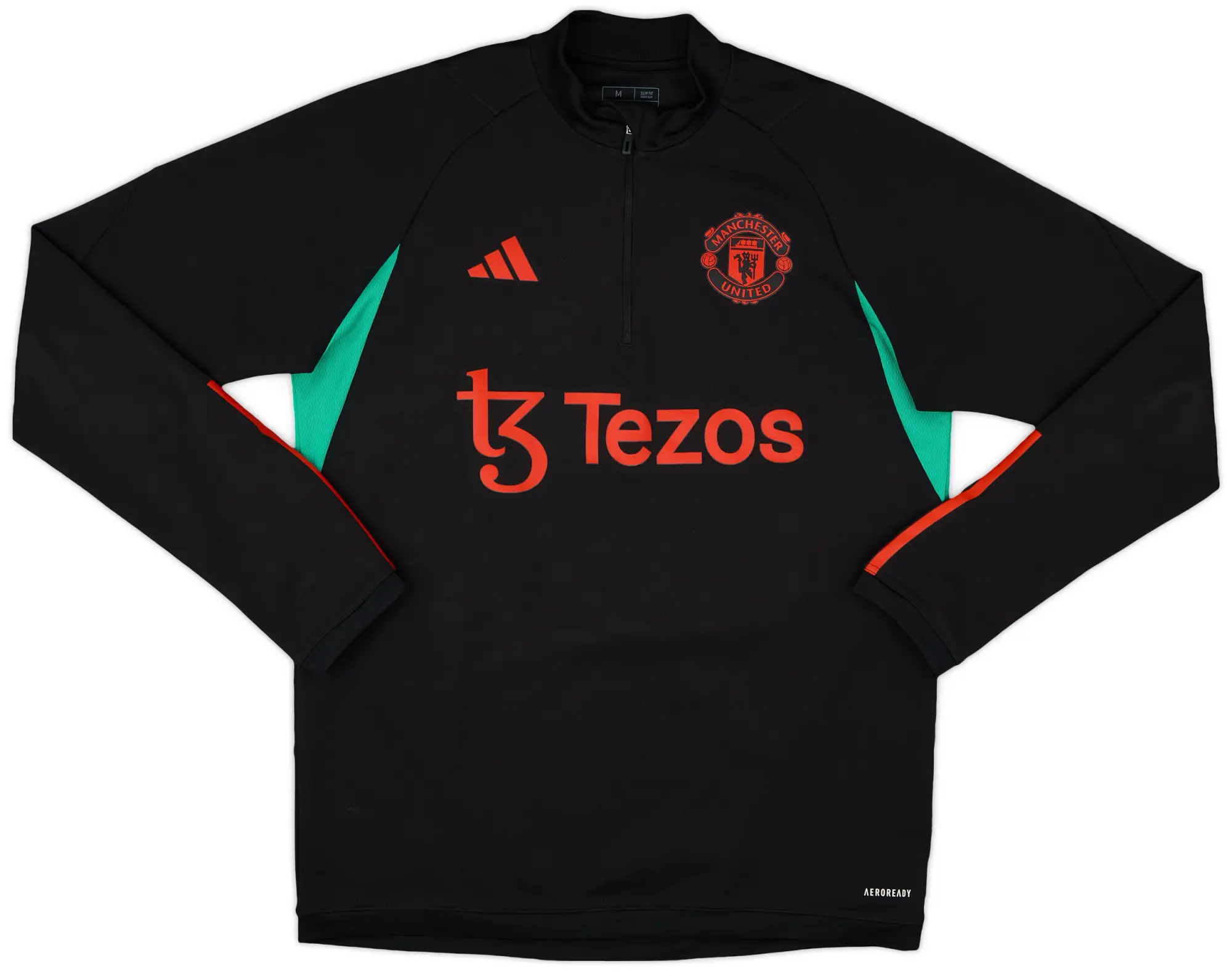 2023-24 Manchester United adidas 1/4 Zip Drill Top - 8/10 - (M)