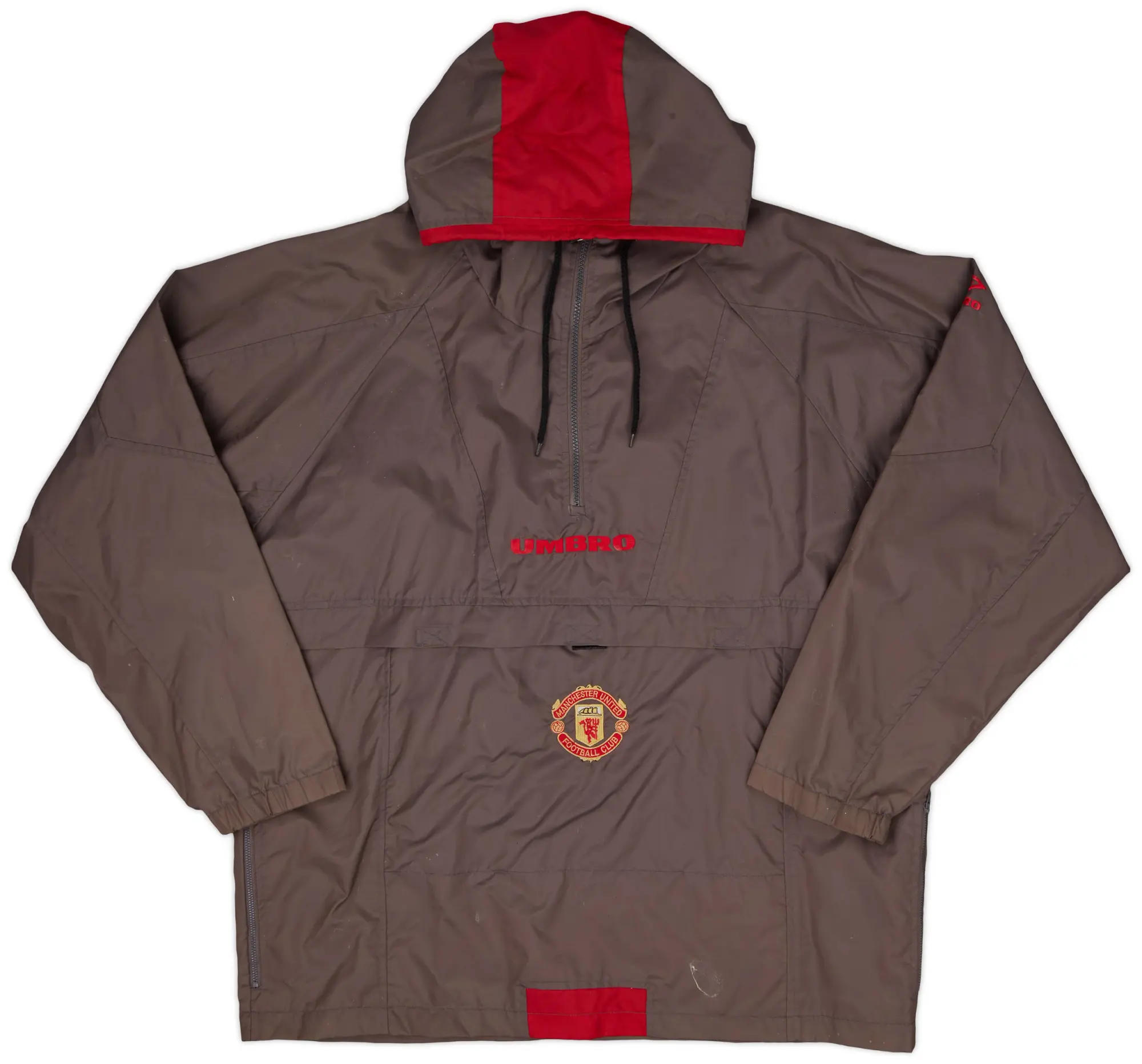 1994-95 Manchester United Umbro 1/4 Zip Hooded Rain Jacket - 6/10 - (XL)