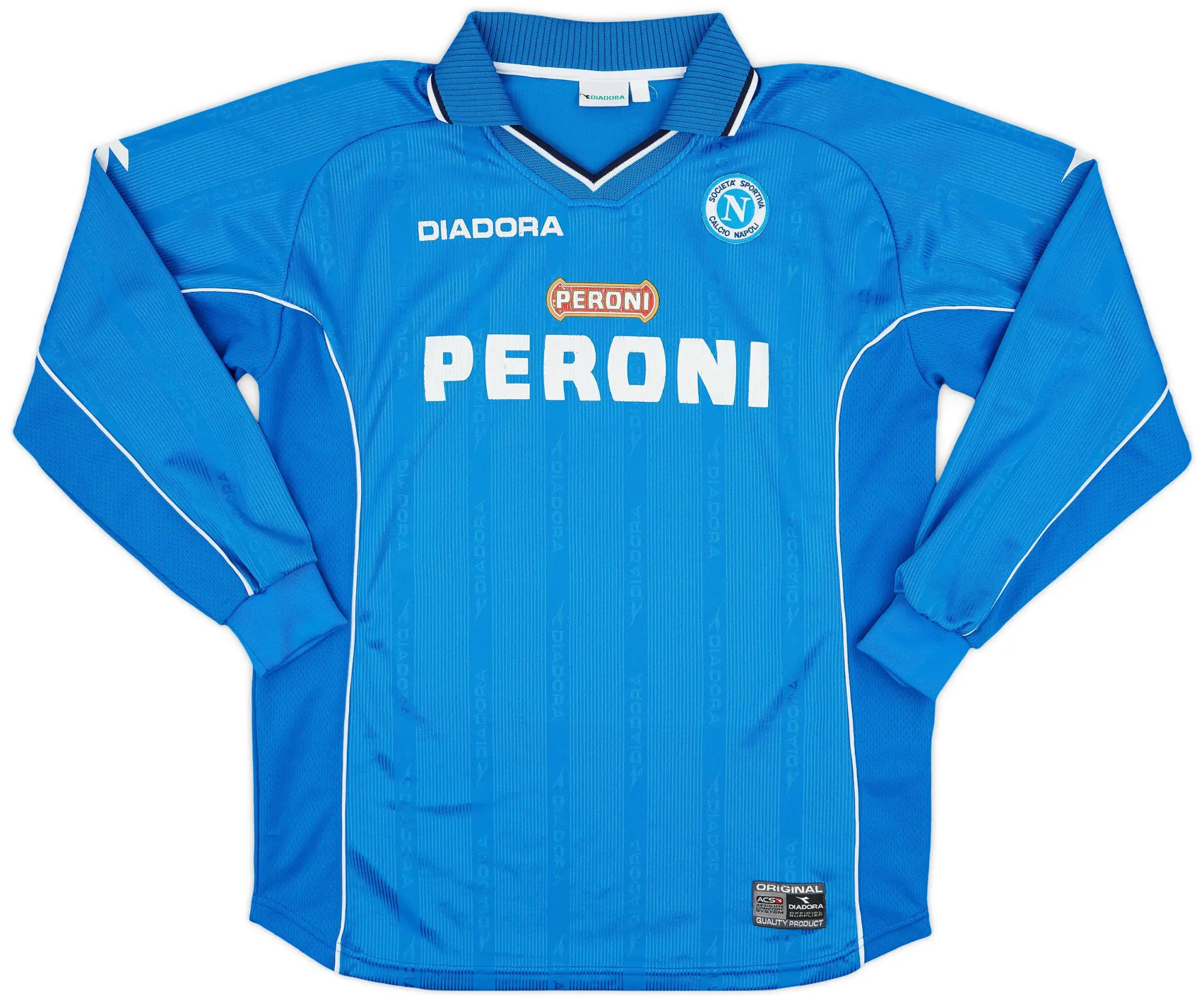 Diadora 2000-01 Napoli Home L/S Shirt - 7/10 - (XL)