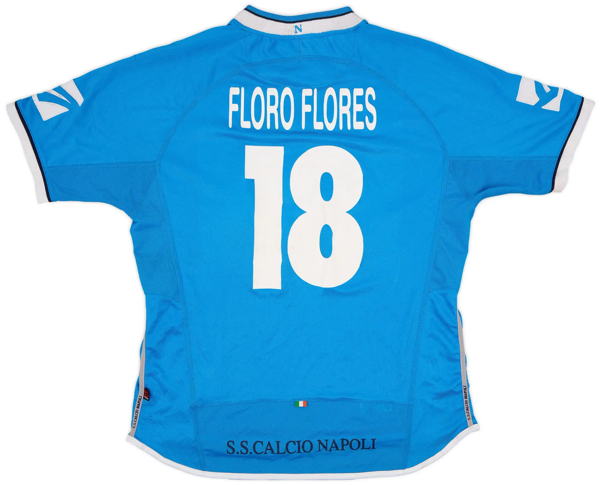 Legea 2003-04 Napoli Home Shirt Floro Flores #18 - 4/10 - (XL)