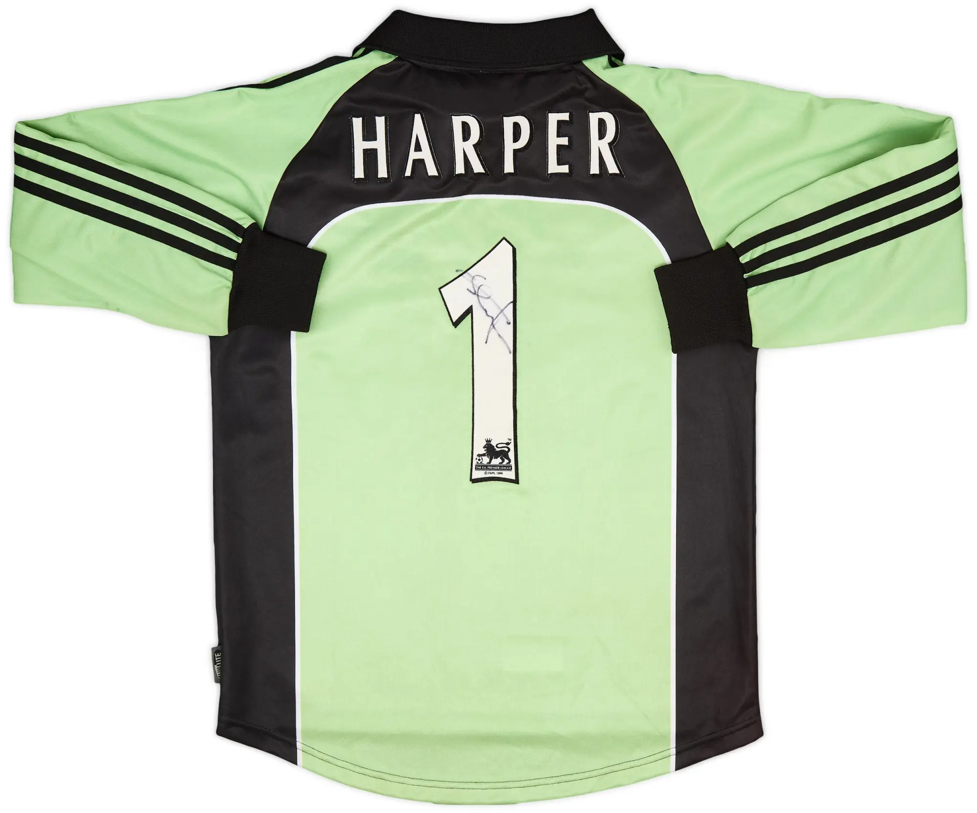 adidas 2000-01 Newcastle 'Signed' GK Shirt Harper #1 - 7/10 - (Y)