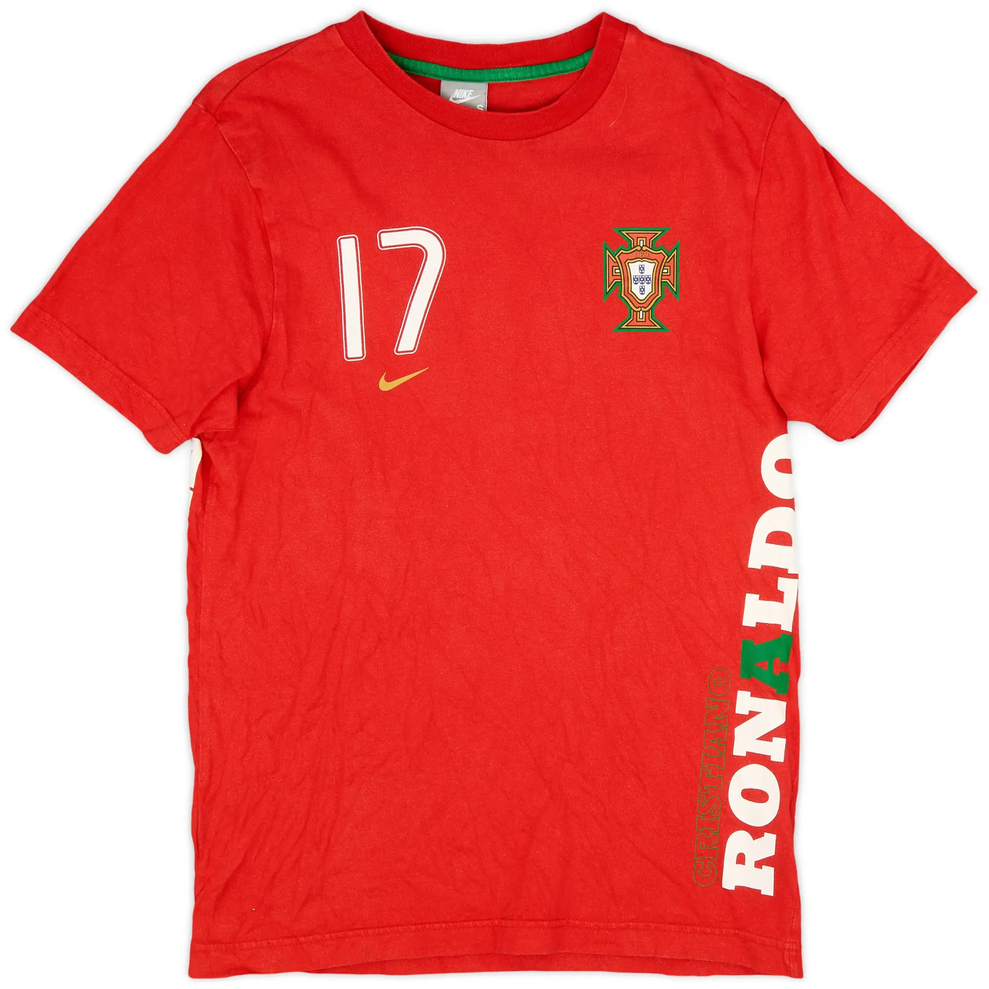 2008-09 Portugal Nike 'Cristiano Ronaldo' Cotton Tee #17 - 9/10 - (S)