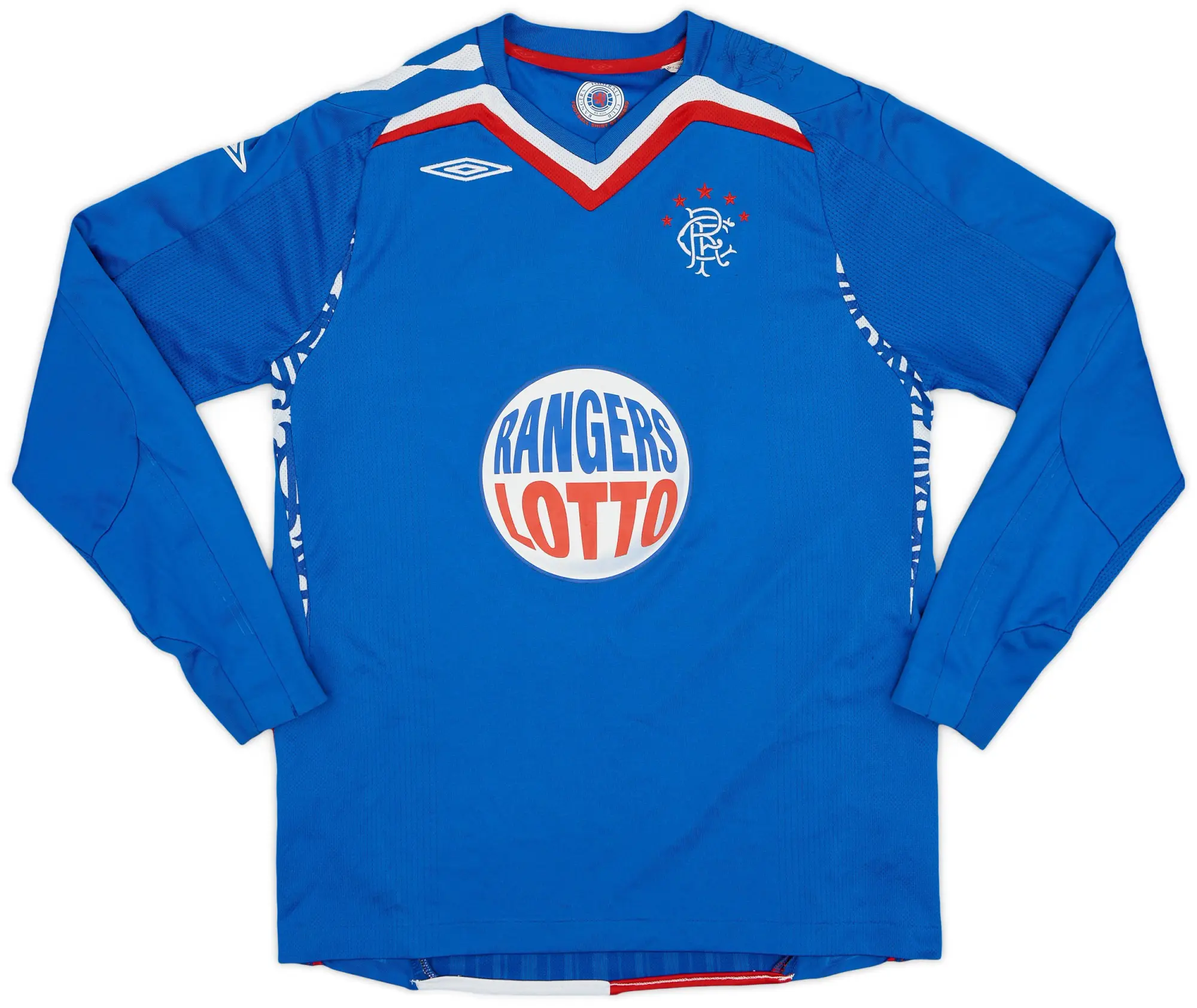 Umbro 2007-08 Rangers Home L/S Shirt #4 - 8/10 - (XL.Boys)