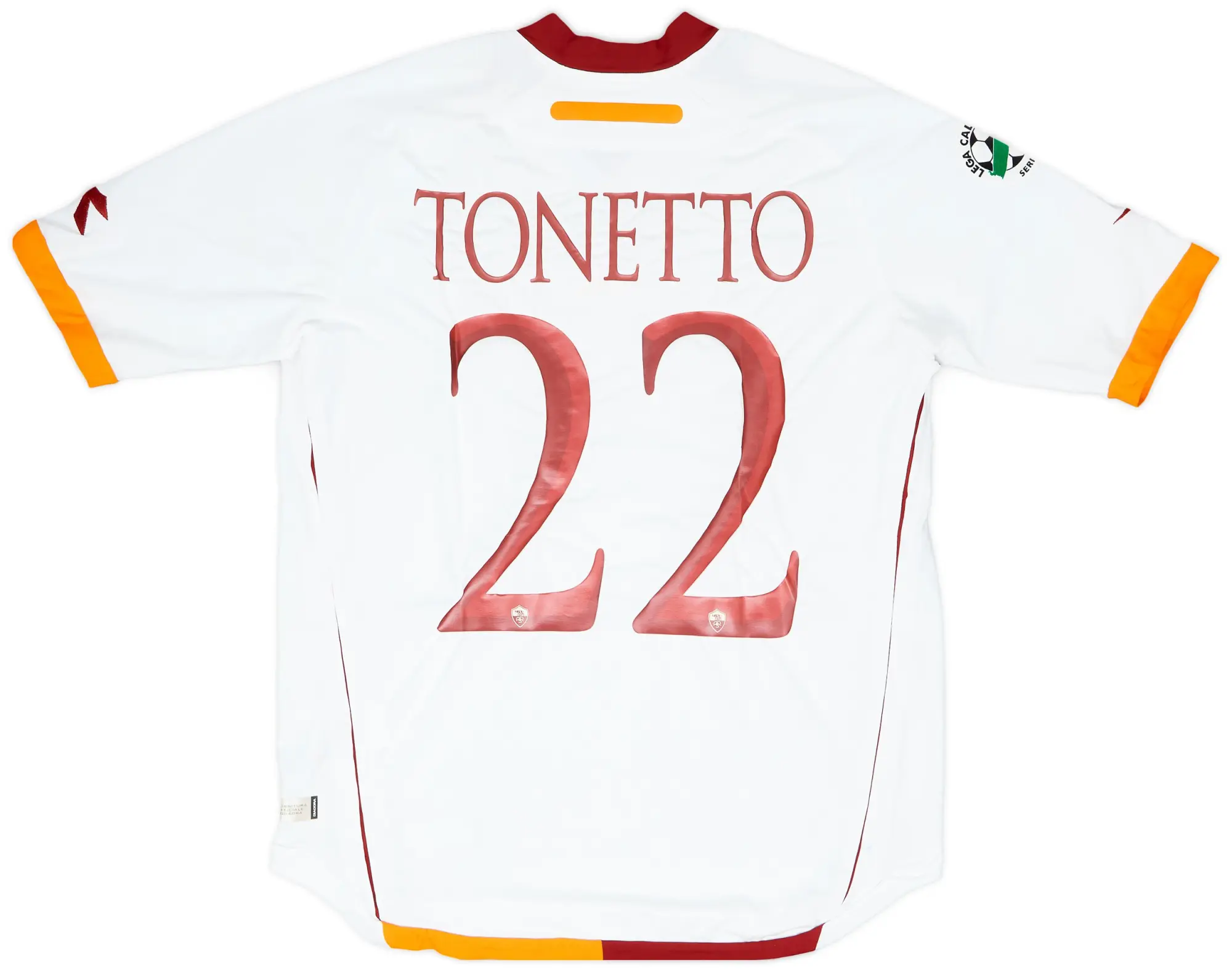 Diadora 2006-07 Roma Match Issue Away Shirt Tonetto #22