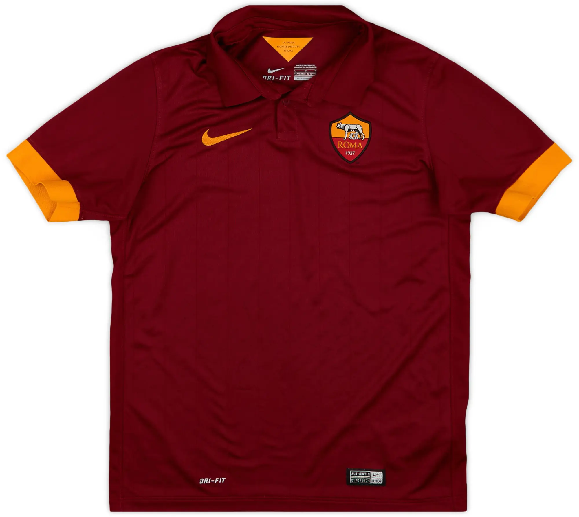 Nike 2014-15 Roma Home Shirt - 9/10 - (L.Boys)