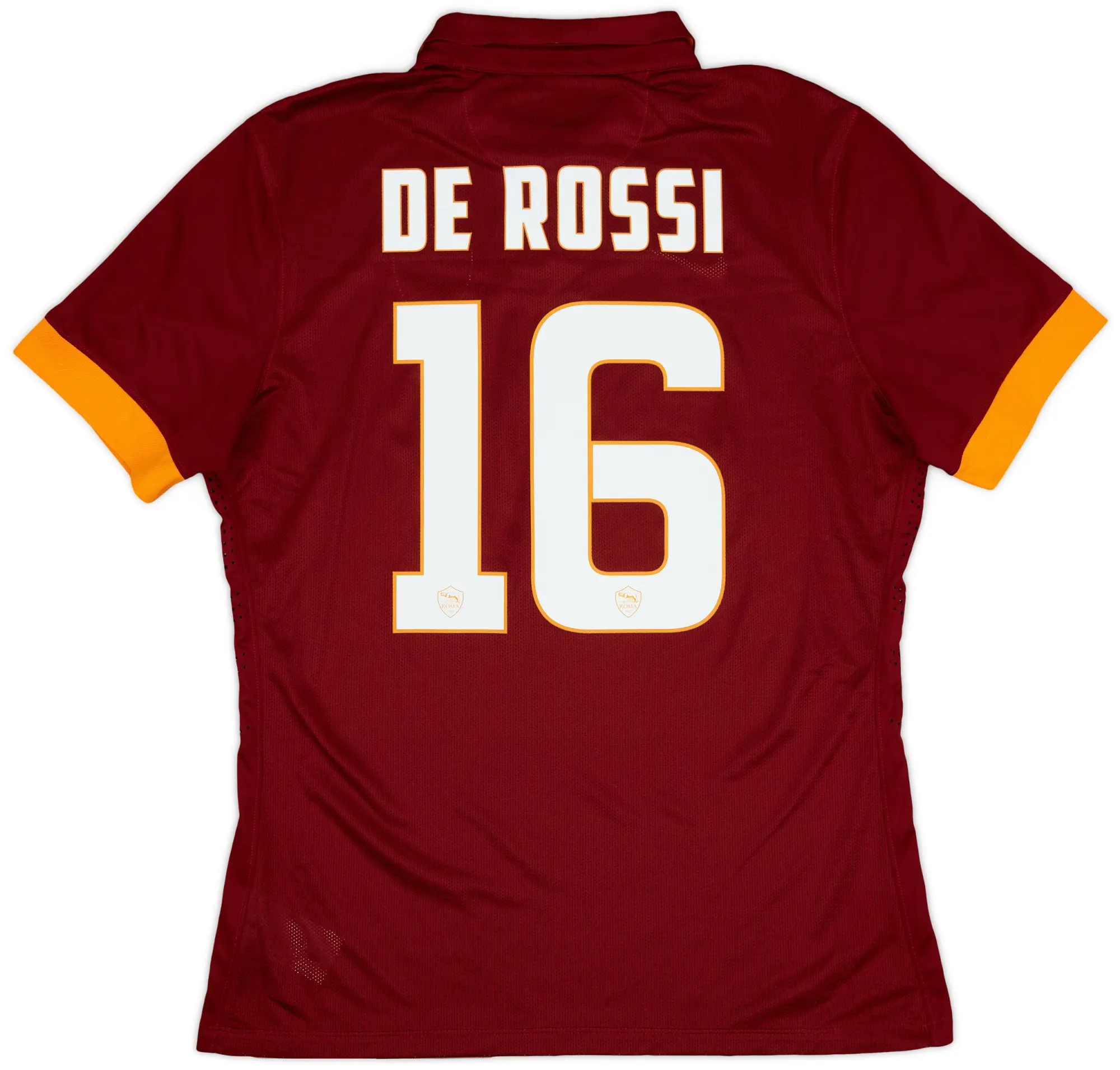 Nike 2014-15 Roma Authentic Home Shirt De Rossi #16 - 8/10 - (XL)