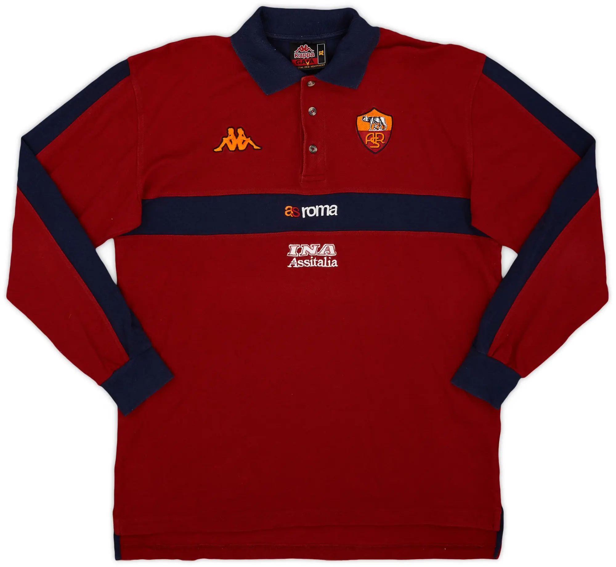 2000-01 Roma Kappa Polo L/S Shirt - 8/10 - (XL)