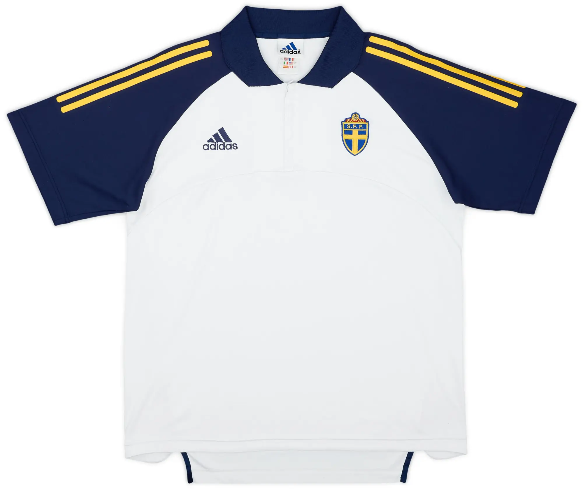 2002-04 Sweden adidas 1/4 Zip Polo Shirt - 8/10 - (M/L)