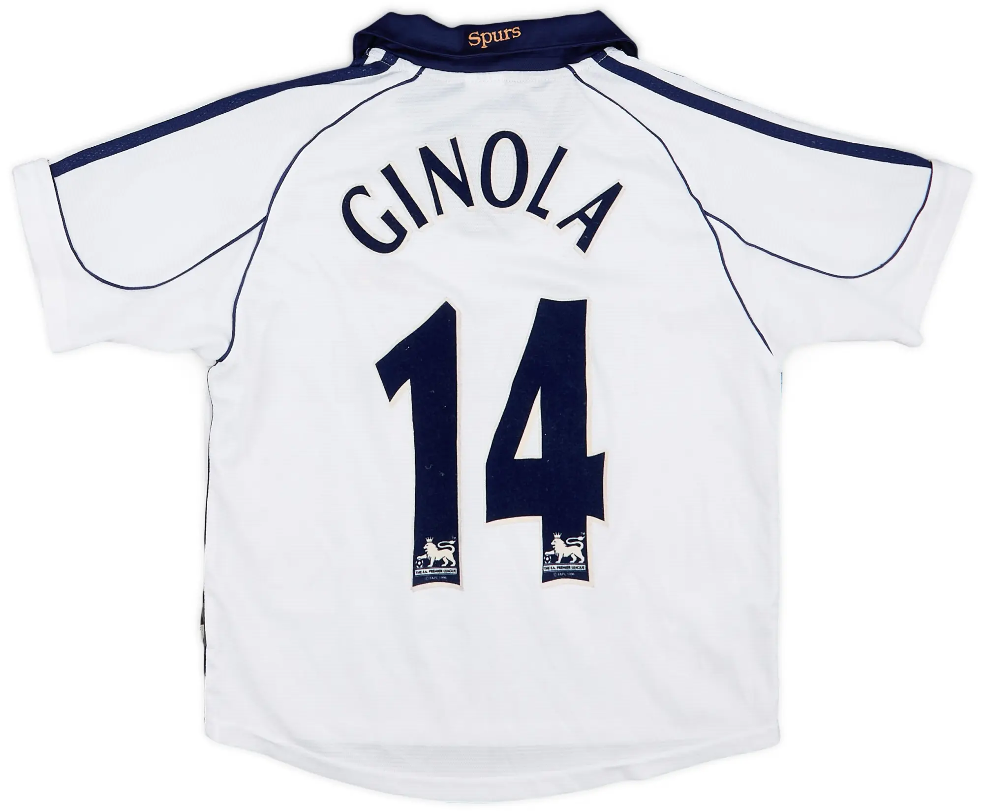 adidas 1999-01 Tottenham Home Shirt Ginola #14 - 6/10 - (L.Boys)