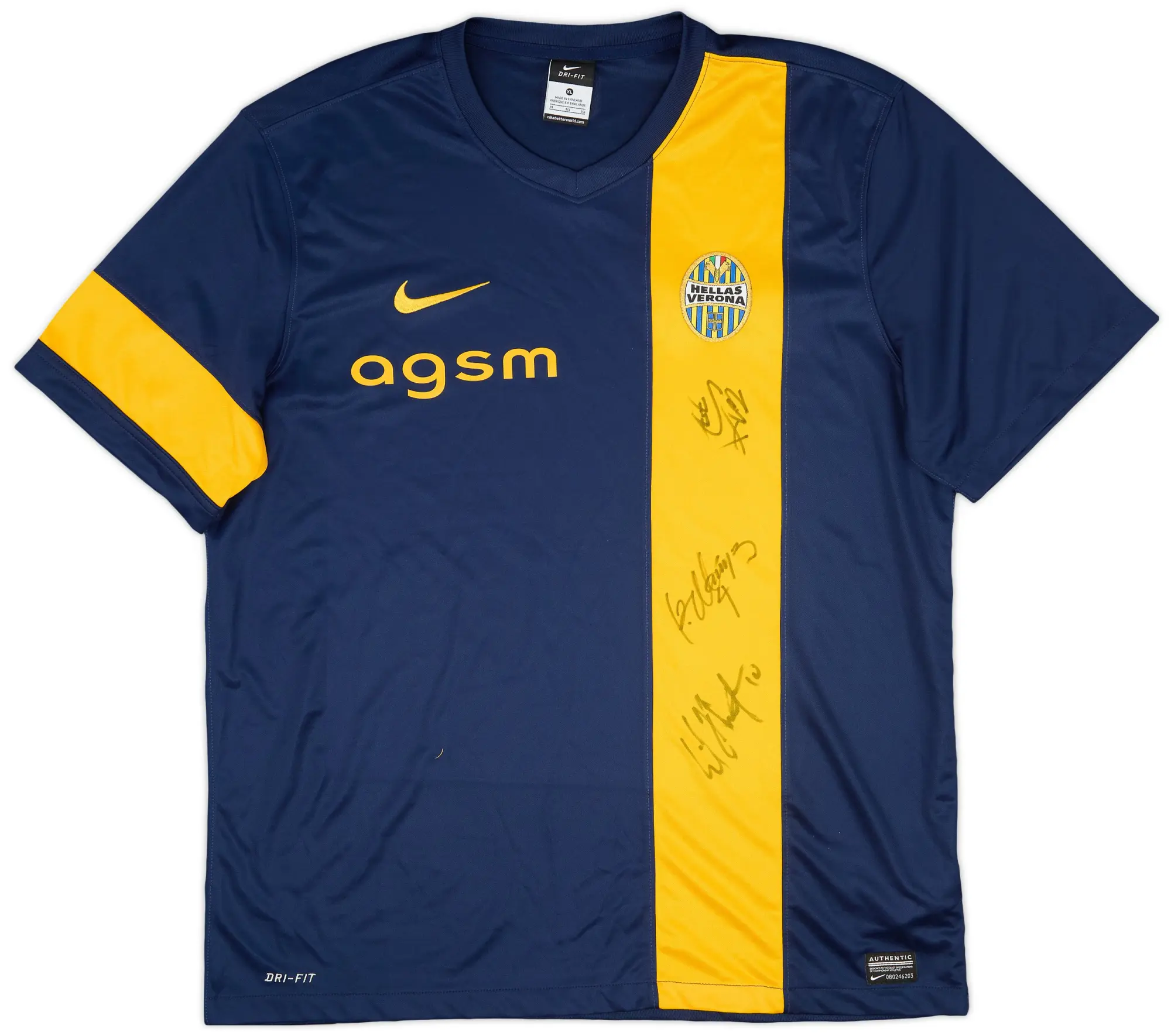 Nike 2013-14 Hellas Verona Signed Home Shirt - 7/10 - (XL)