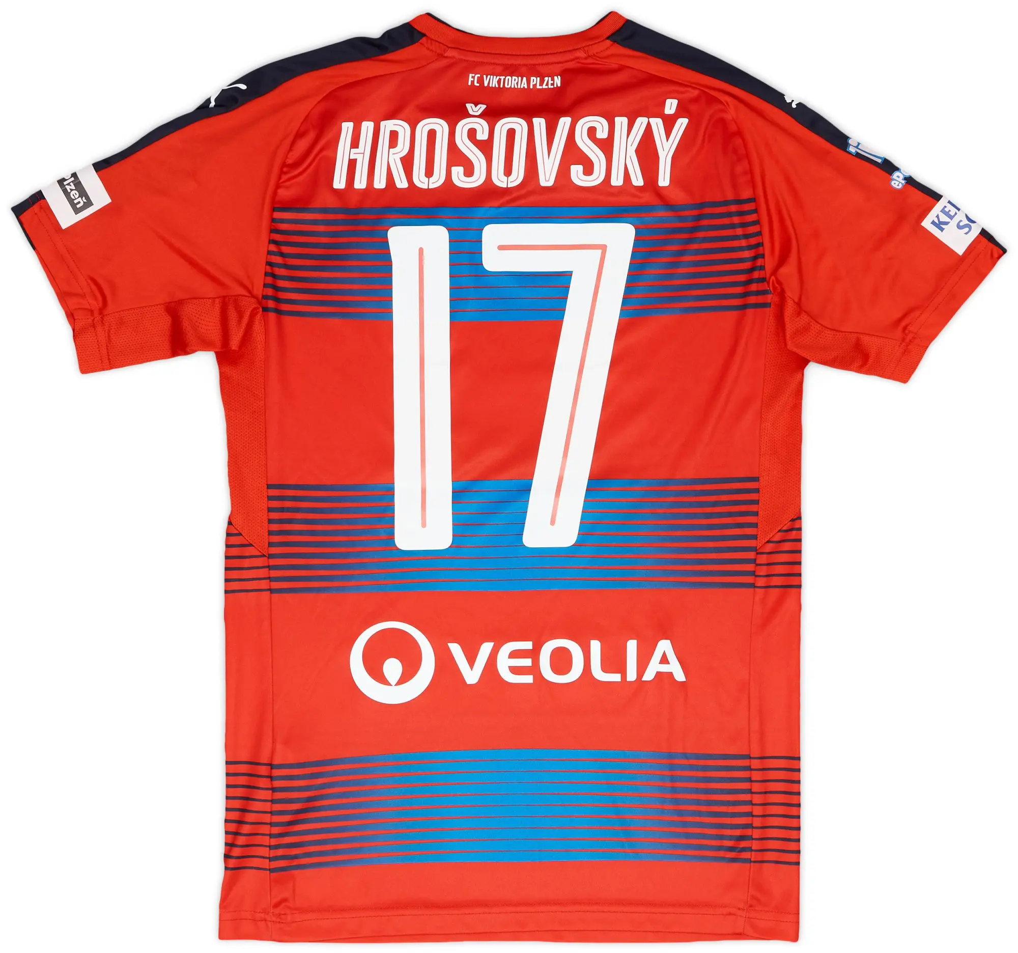 Puma 2016-17 Viktoria Plzen Match Issue Signed Home Shirt Hrosovsky #17