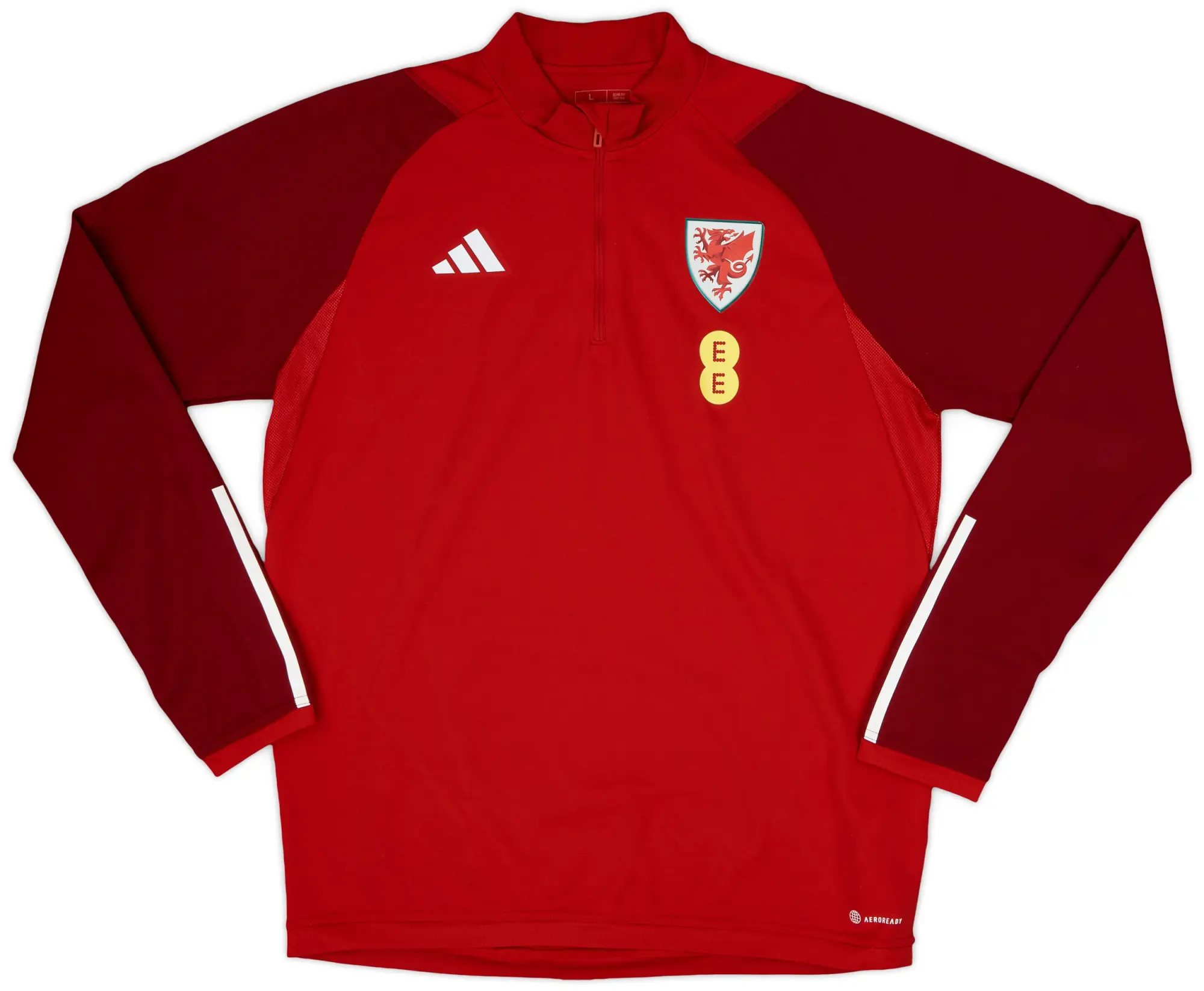 2022-23 Wales adidas 1/4 Zip Training Top - 8/10 - (L)