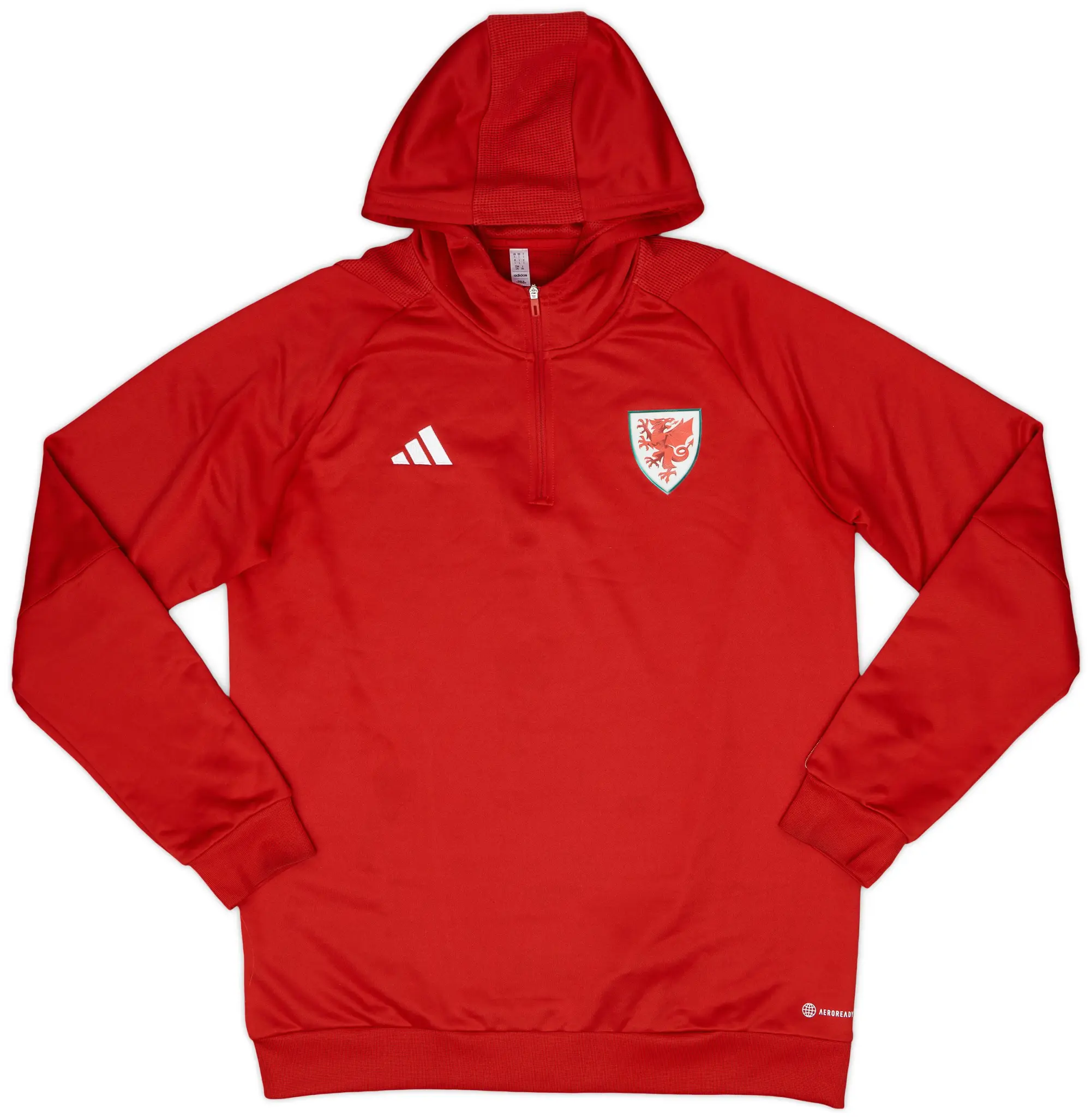 2022-23 Wales adidas 1/4 Zip Hooded Drill Top - 7/10 - (L)