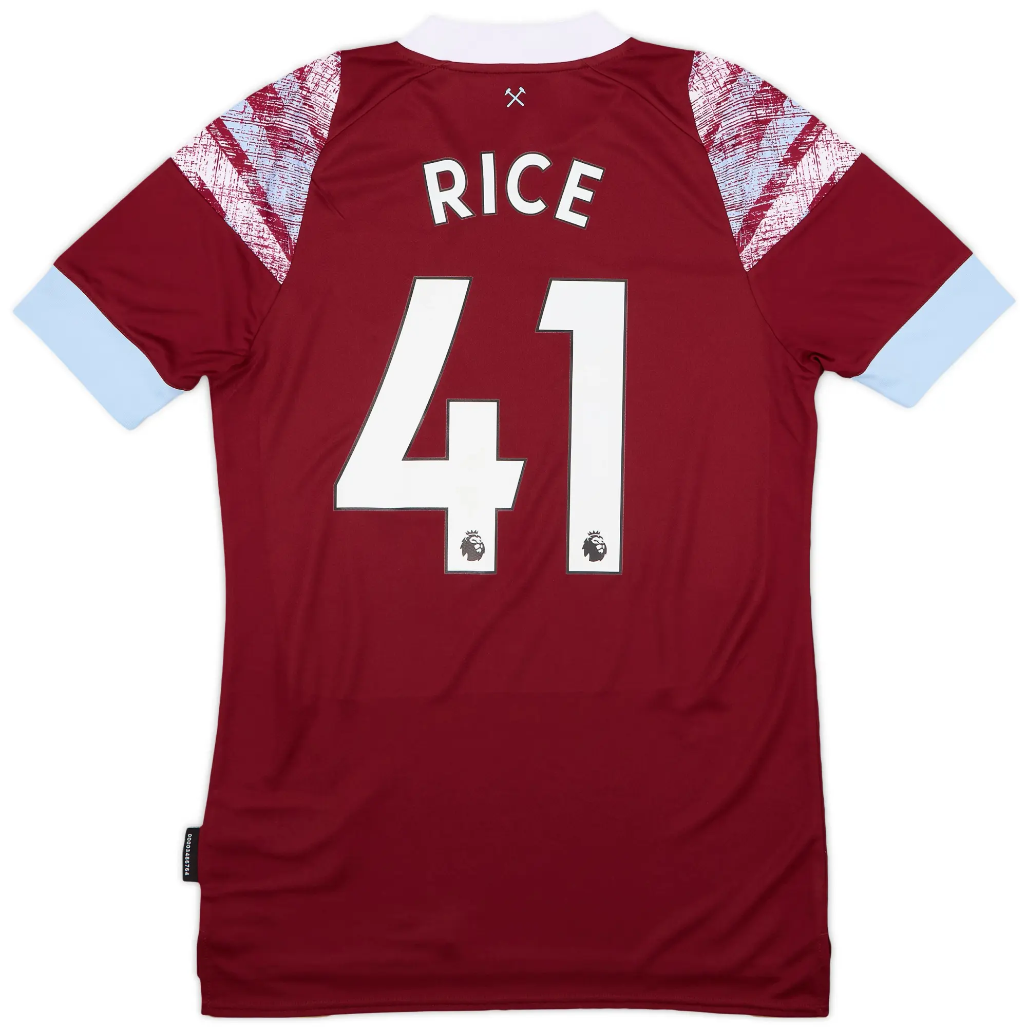 Umbro 2022-23 West Ham Home Shirt Rice #41 (S)