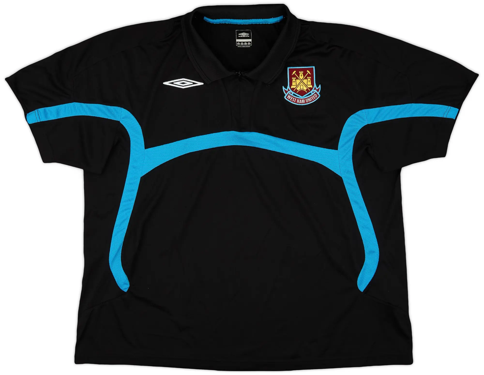 2009-10 West Ham Umbro 1/4 Zip Polo Shirt - 9/10 - (XXL)