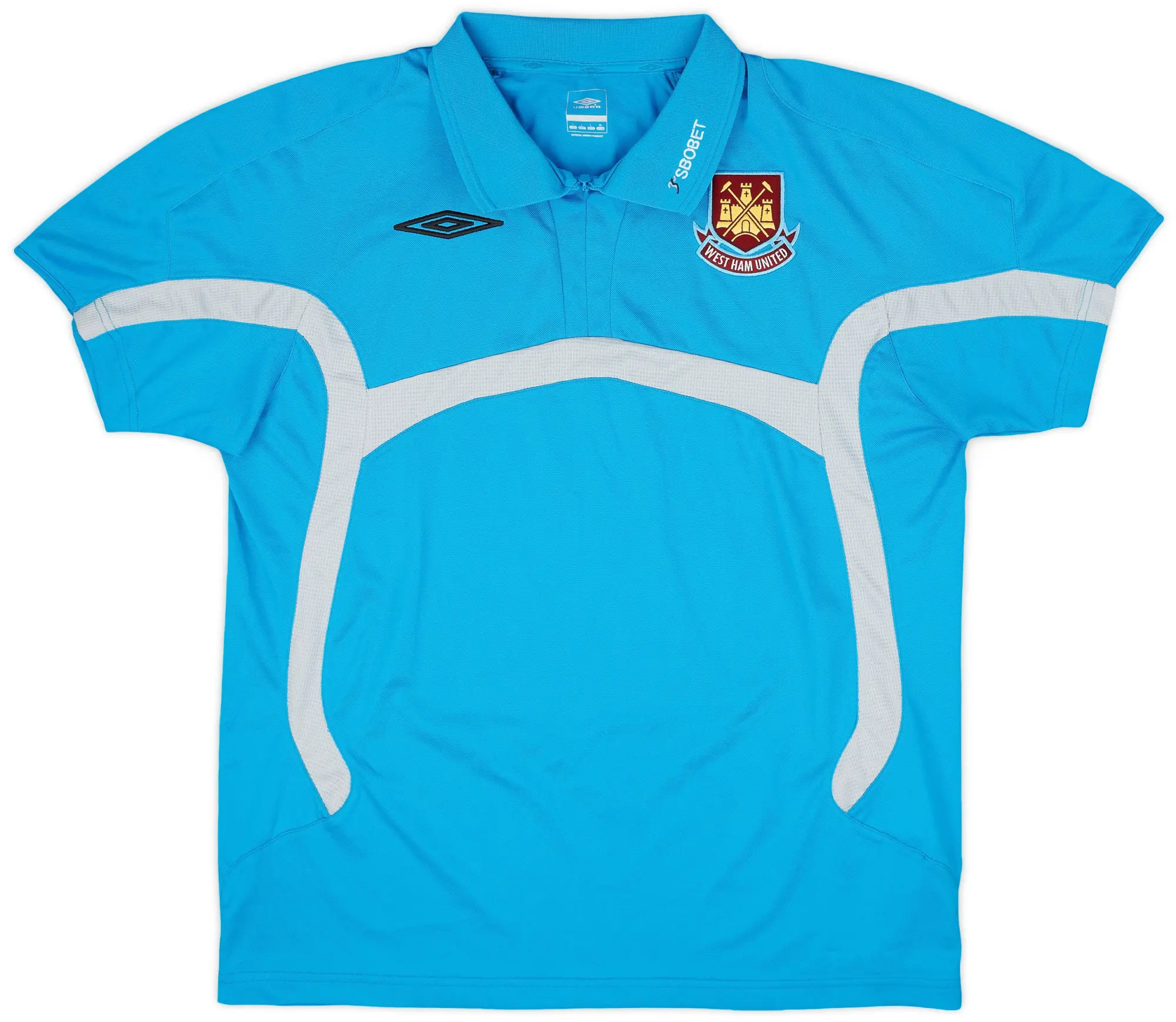 2009-10 West Ham Umbro 1/4 Zip Polo Shirt - 8/10 - (L)