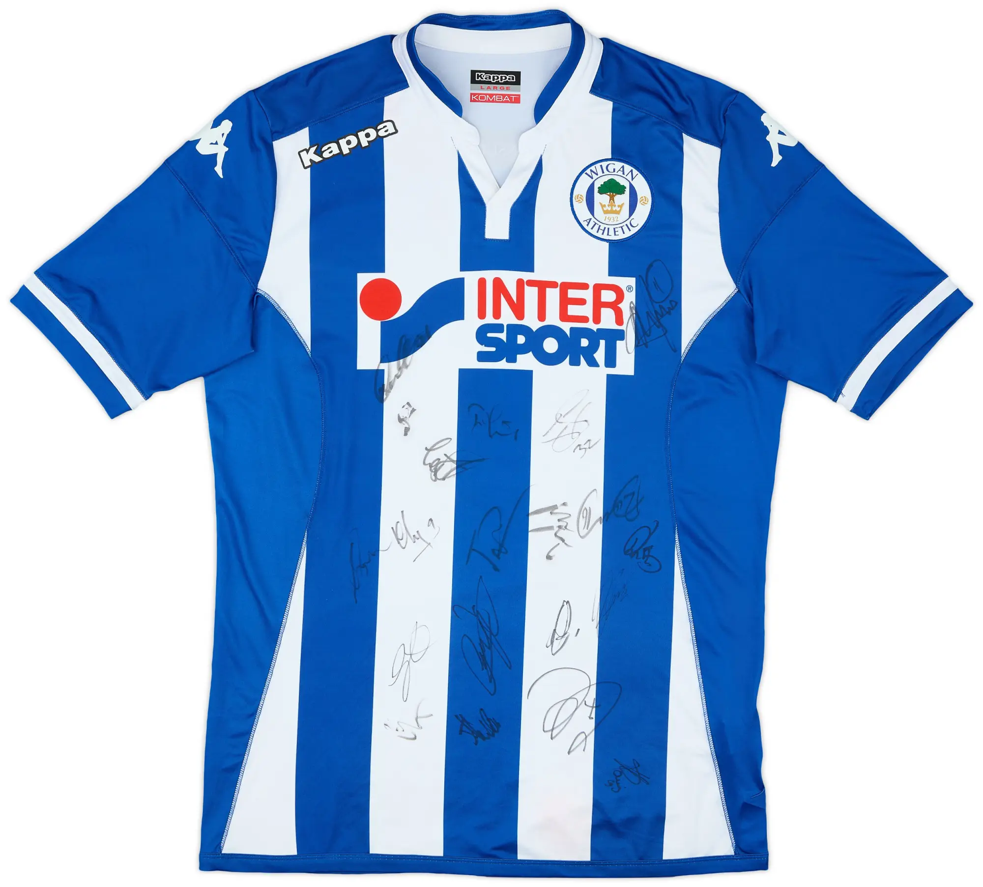 Kappa 2015-16 Wigan Squad Signed Home Shirt - 7/10 - (L)