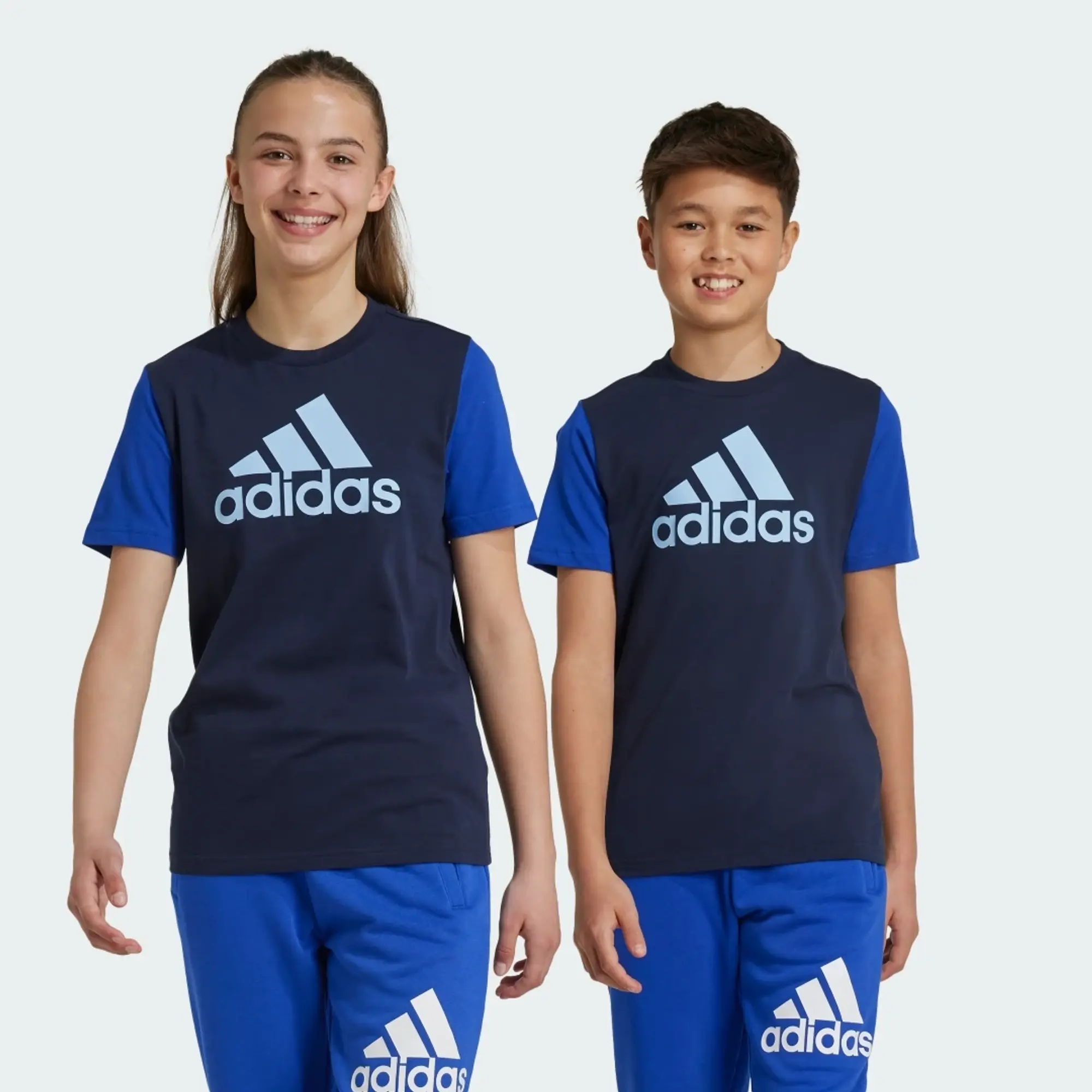 adidas Essentials Big Logo Colorblock Cotton T-Shirt Kids