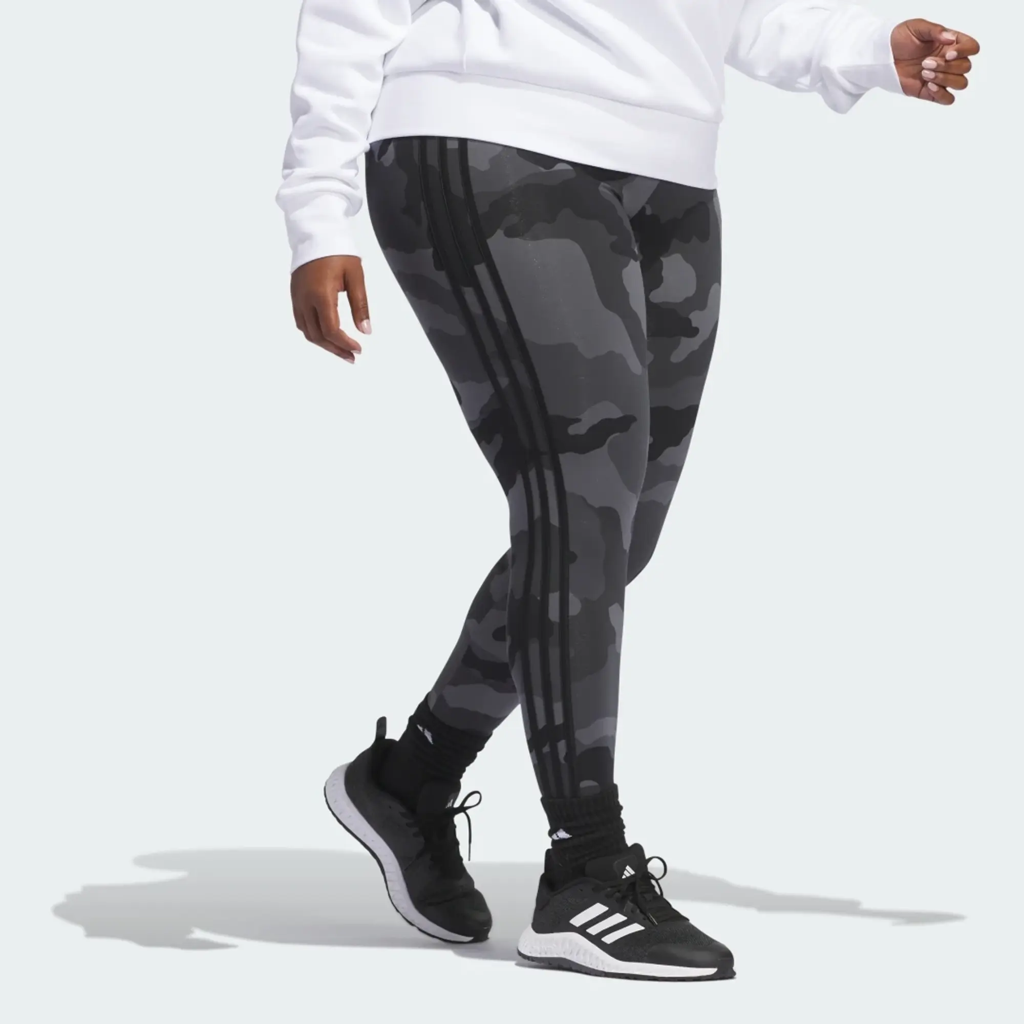 adidas Essentials 3-Stripes Camo Print 7/8 Length Leggings (Plus Size)