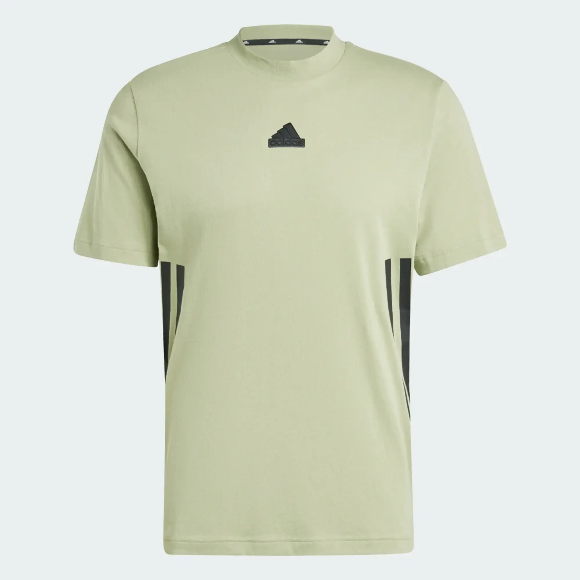 adidas Future Icons 3 Stripes Cotton Sports T-Shirt, Tent Green