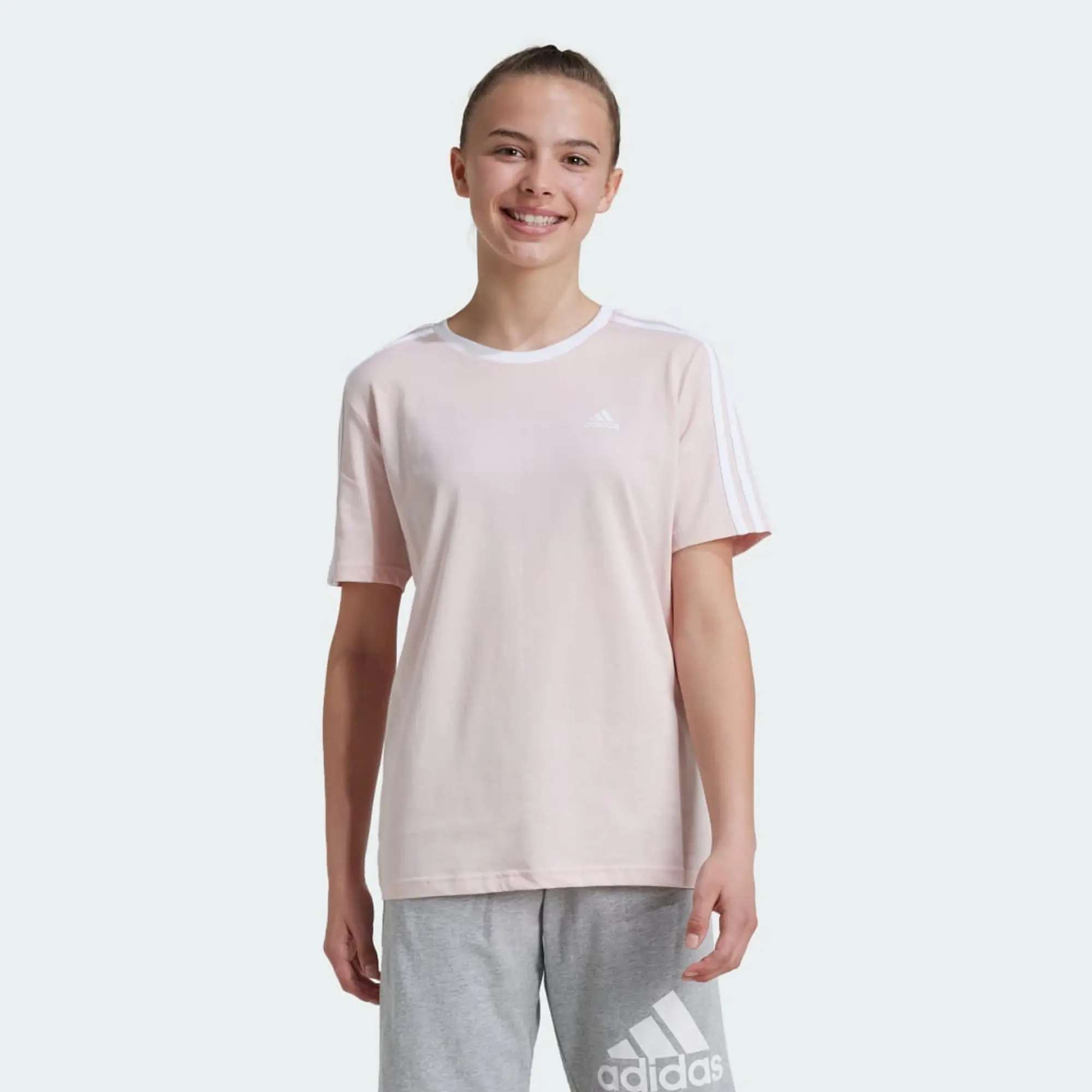 adidas Essentials 3-Stripes Cotton Loose Fit Boyfriend T-Shirt