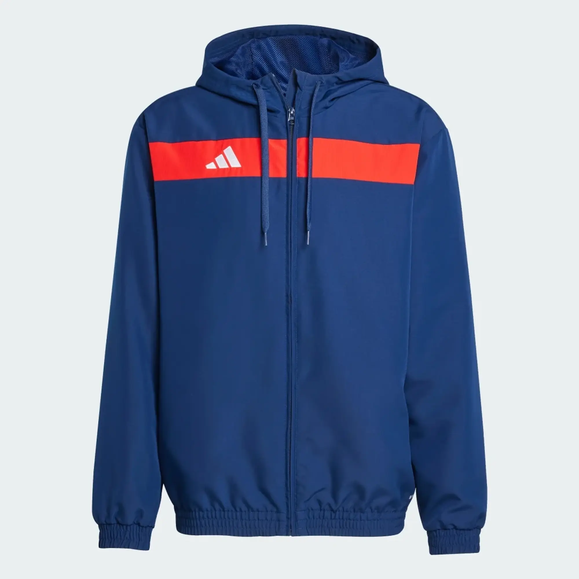 Adidas Performance Tiro 25 Essentials Woven Hoodie In Team Navy / Red-Blue