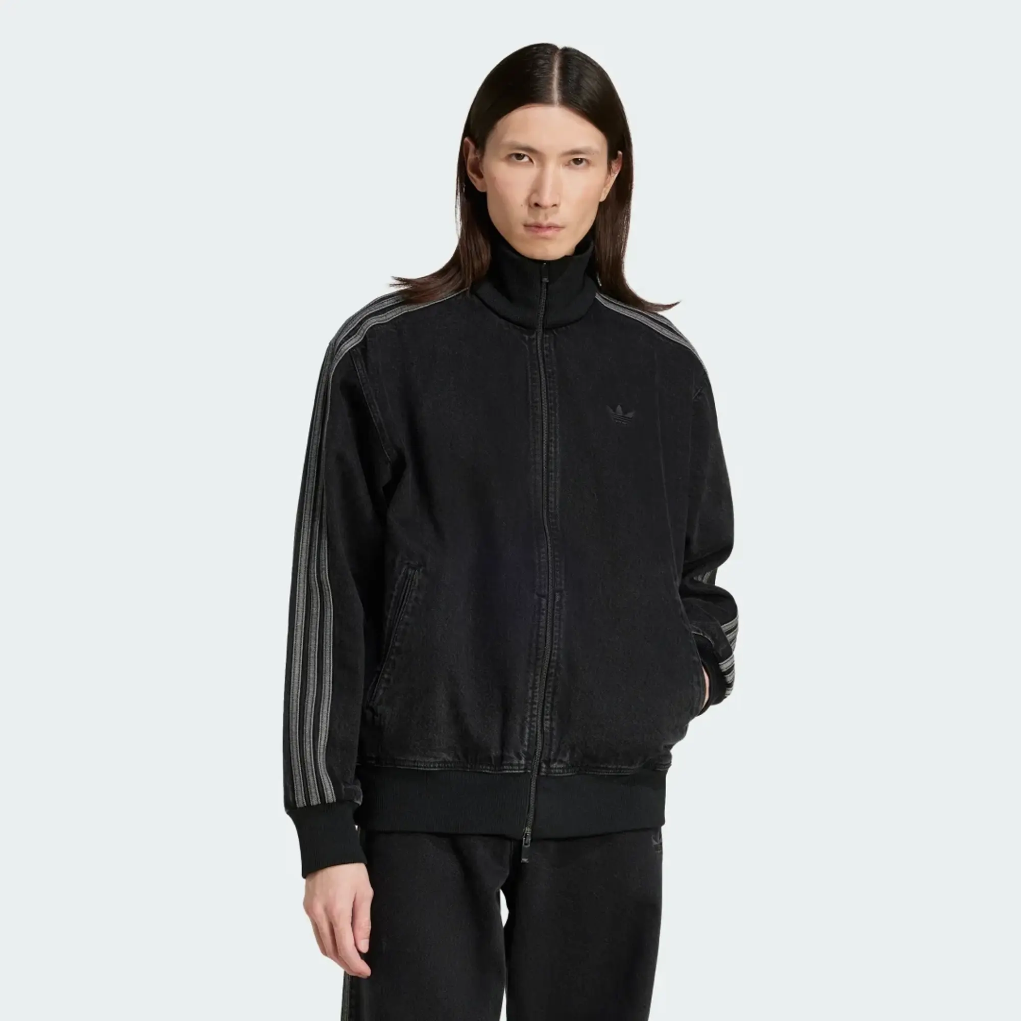 adidas Denim Firebird Track Top True Black Denim