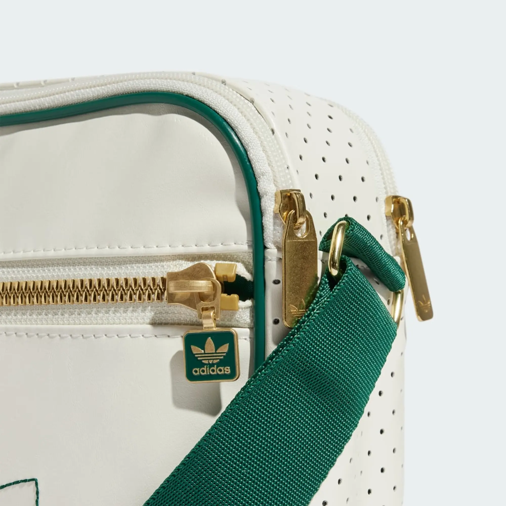 Adidas Originals Airliner Bag In Off White / Collegiate Green