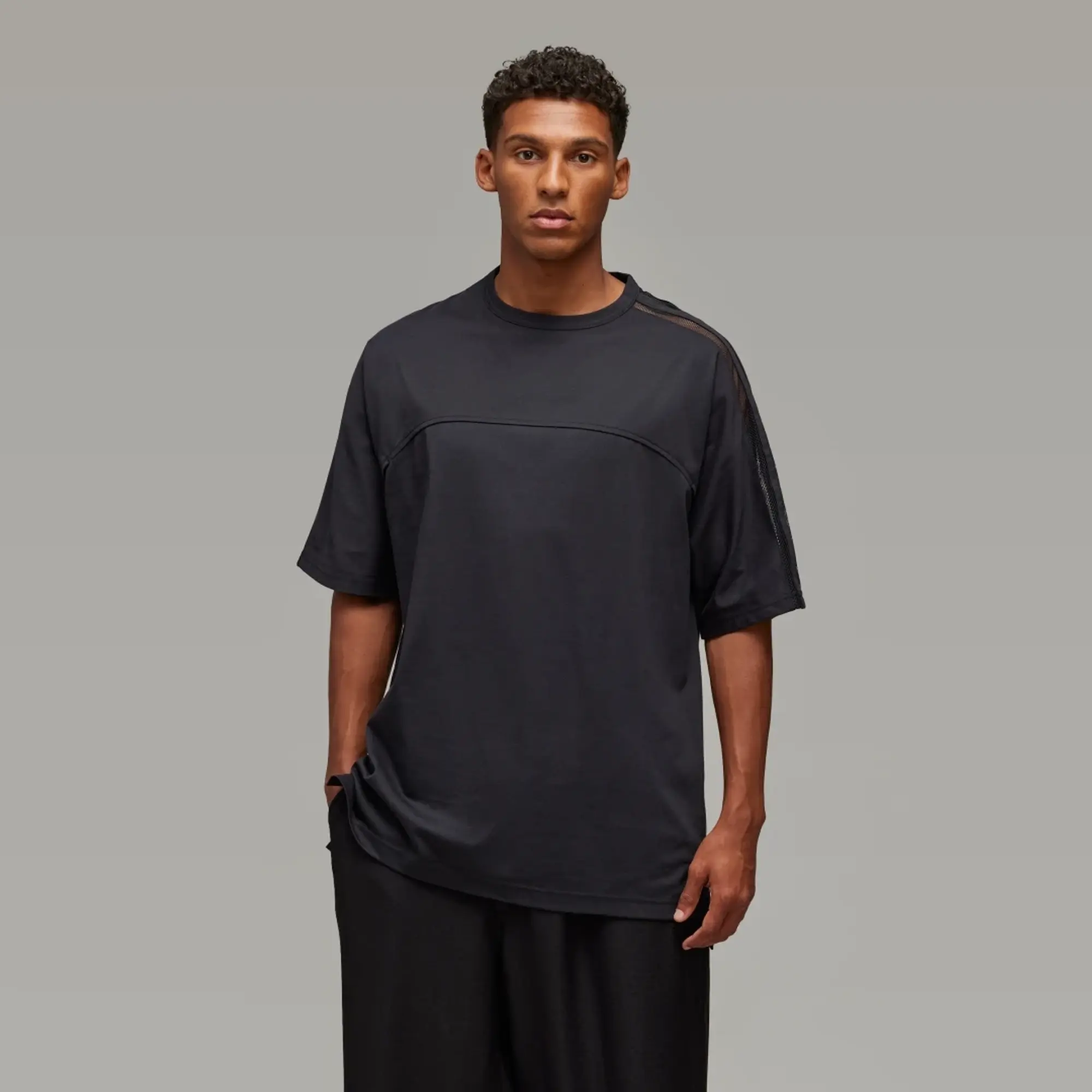 Y-3 Mesh Stripe T-Shirt - Black