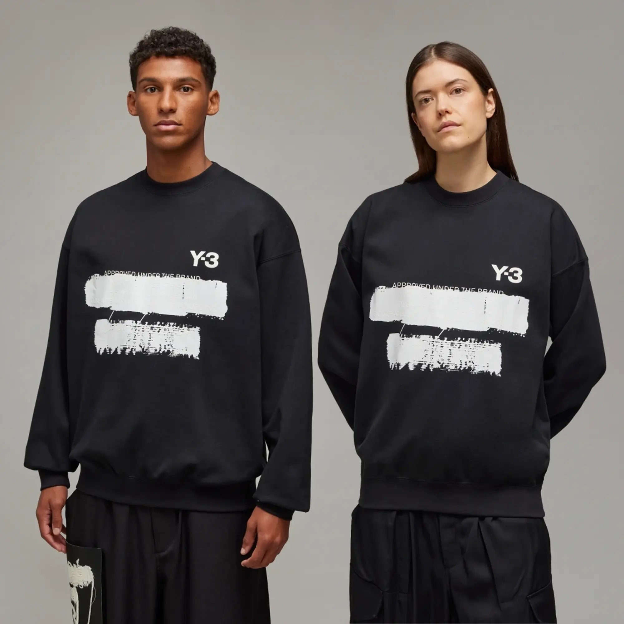 adidas Sweatshirt Y-3 Graphic Crew Sweater Unisex Black Xs